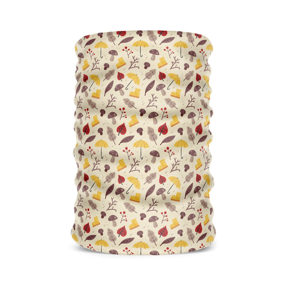 Küçük Sonbahar Desenli Kadın Bandana Saç Bandı Toka Boyunluk