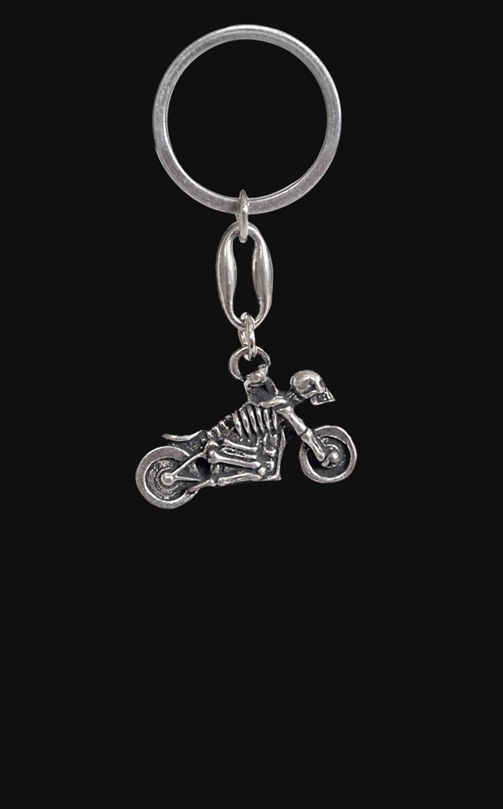 Kuru Kafa İskelet Motorsiklet Anahtarlık