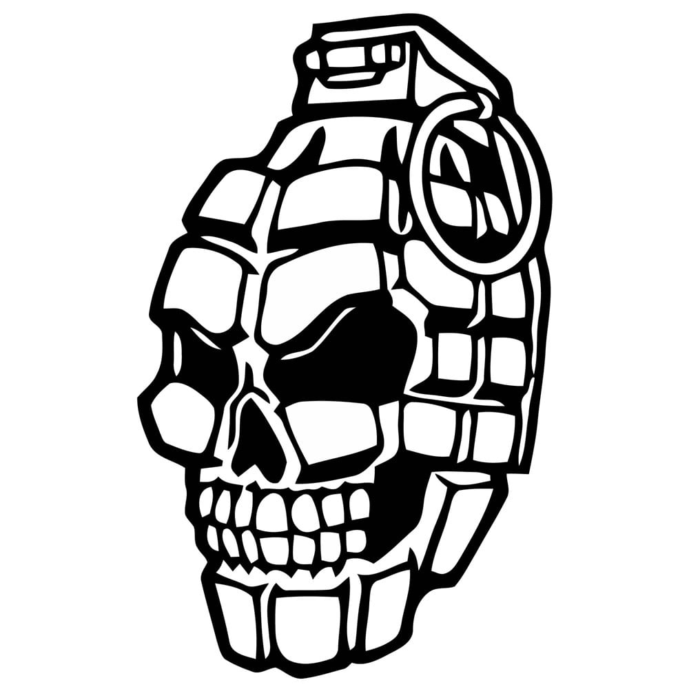 KURUKAFA EL BOMBASI SKULL GRENADE OTO STİCKER