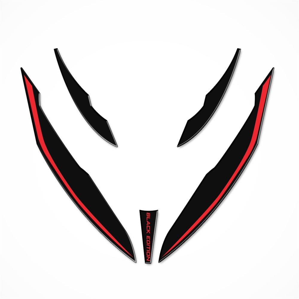 Mondial Drift L Far üstü Kafa Grenaj Sticker Set Siyah-Kırmızı tasarım