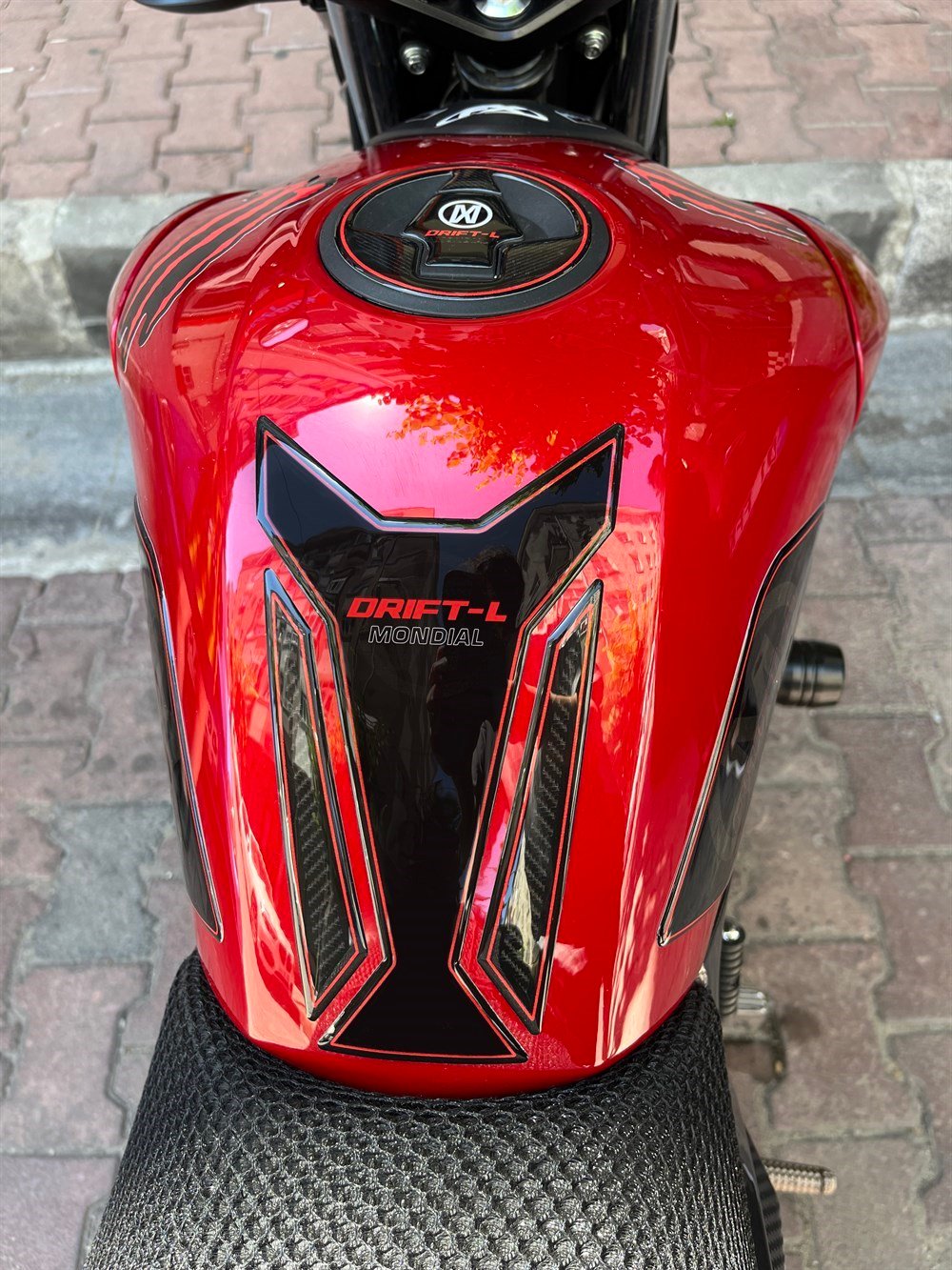 Mondial Drift L Full Tank Pad Set Siyah - Kırmızı