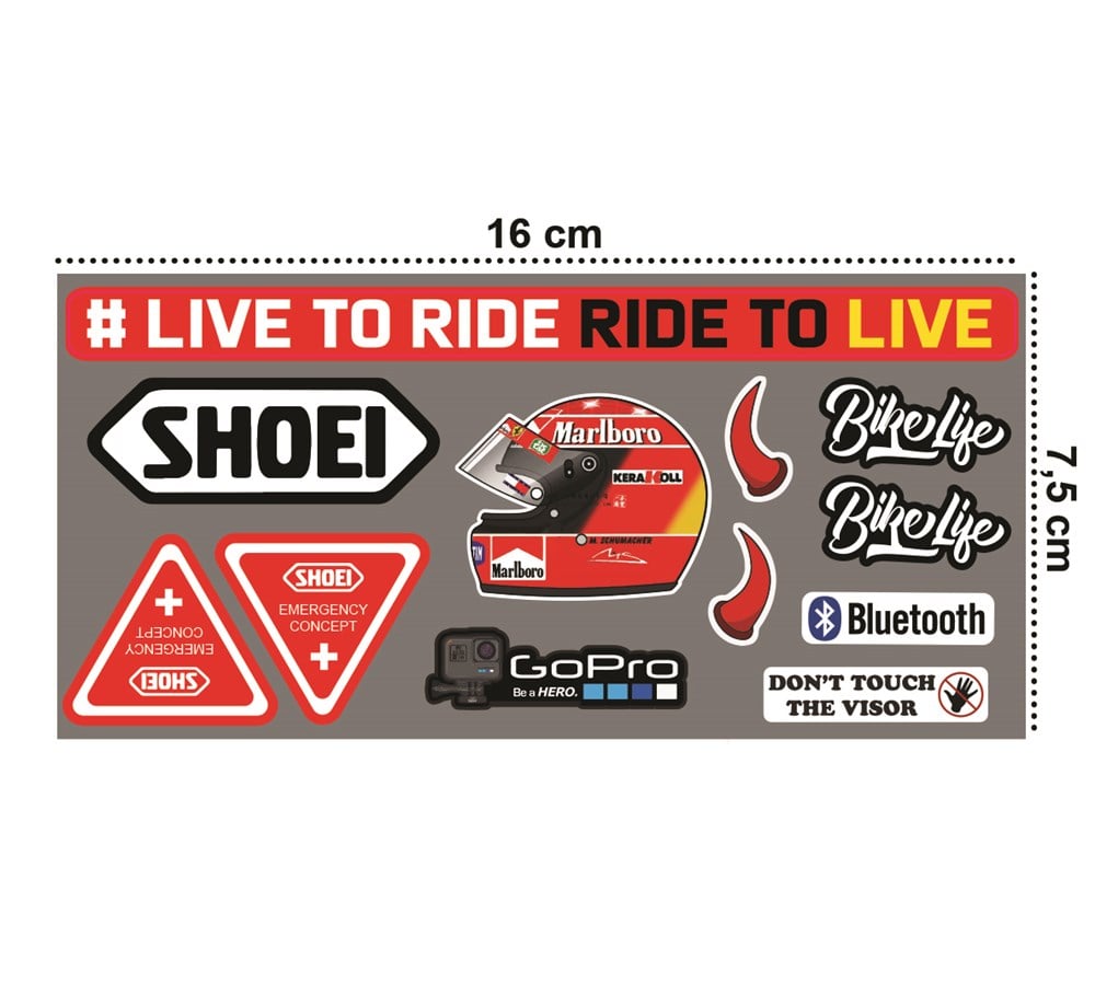 Motorsiklet Kask Sticker Seti Reflektif Parlama Özellikli 