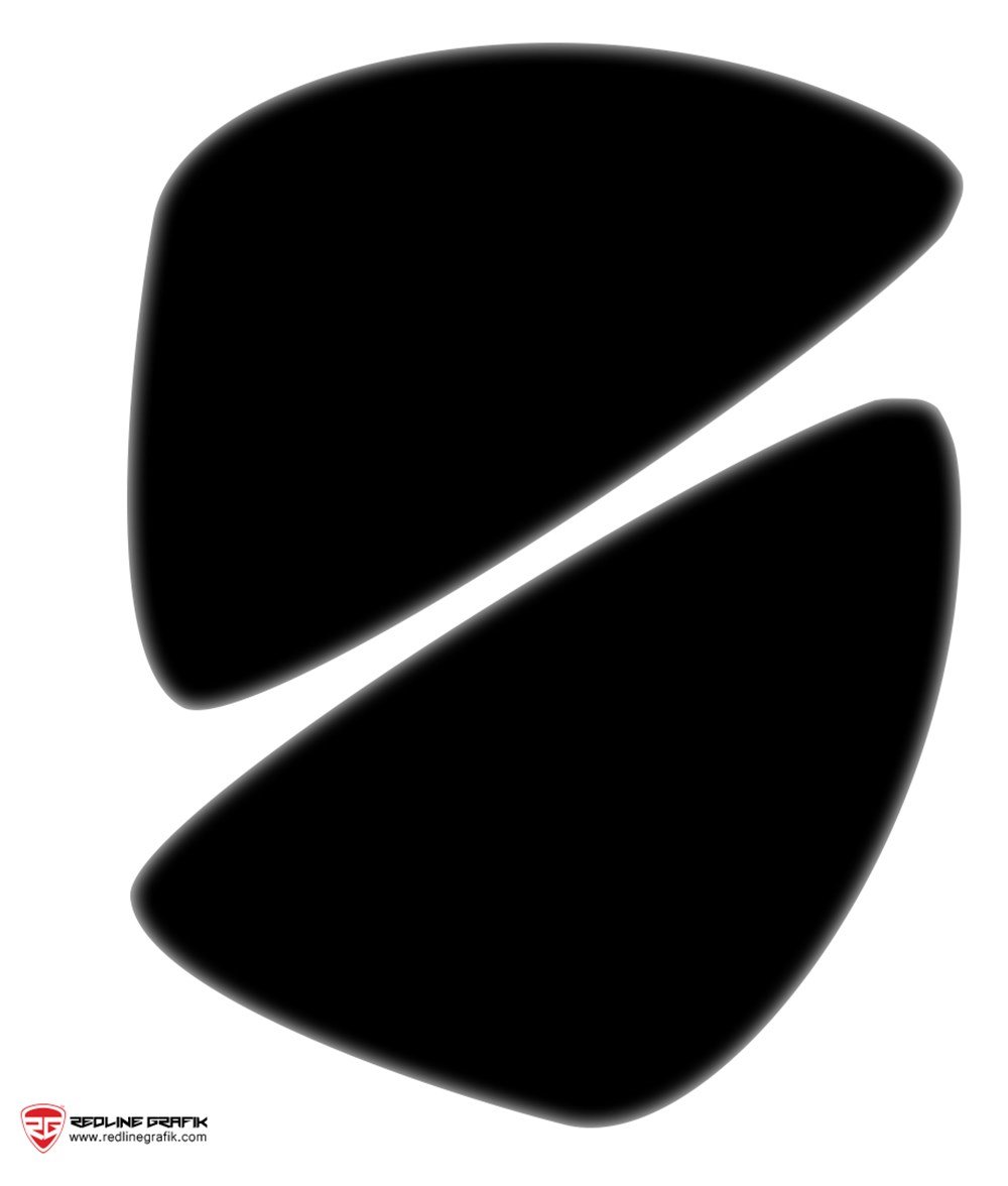 Motosiklet Tek Parça Siyah Yan Pad Sticker