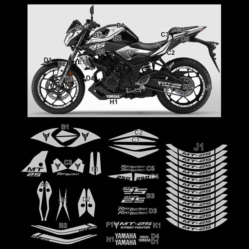 MT 25 Full Grenaj Sticker Set Custom Neon Mavi mt 25