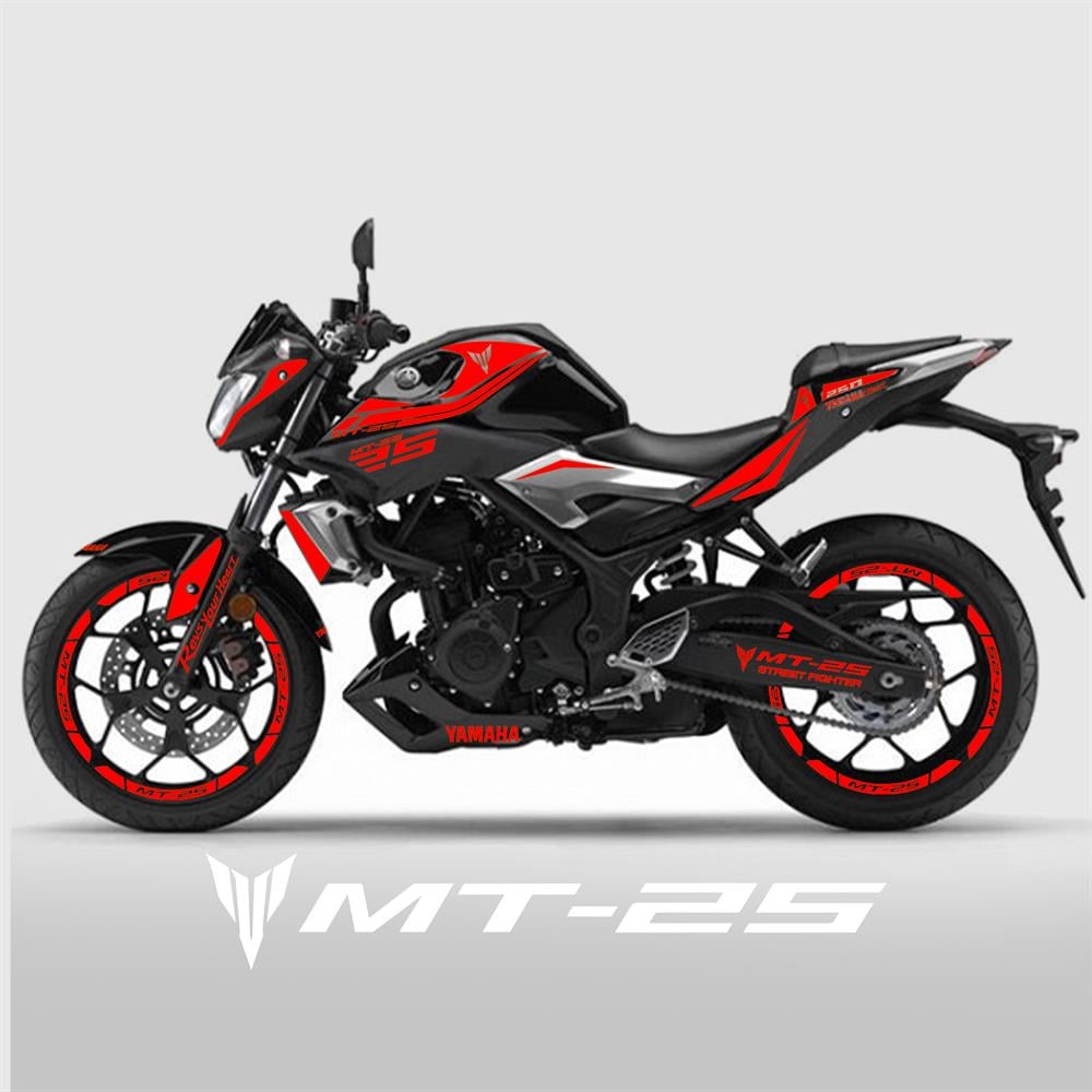 MT 25 Full Grenaj Sticker Set Custom Neon Kırmızı mt 25