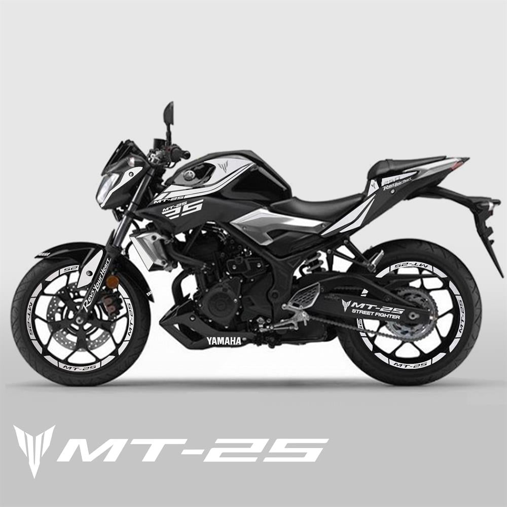 MT 25 Full Grenaj Sticker Set Custom Reflektif Gümüş Beyaz mt 25