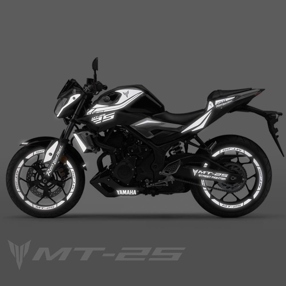 MT 25 Full Grenaj Sticker Set Custom Reflektif Gümüş Beyaz mt 25