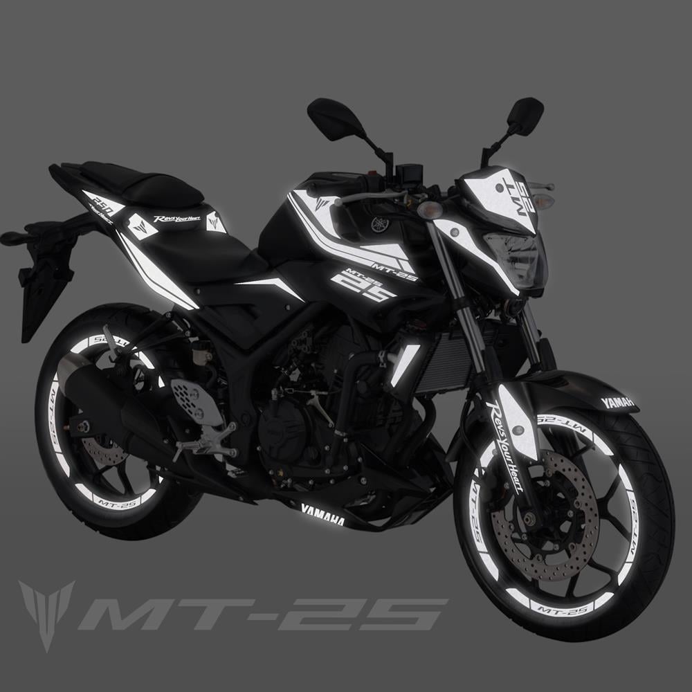 MT 25 Full Grenaj Sticker Set Custom Reflektif Gümüş Beyaz mt 25