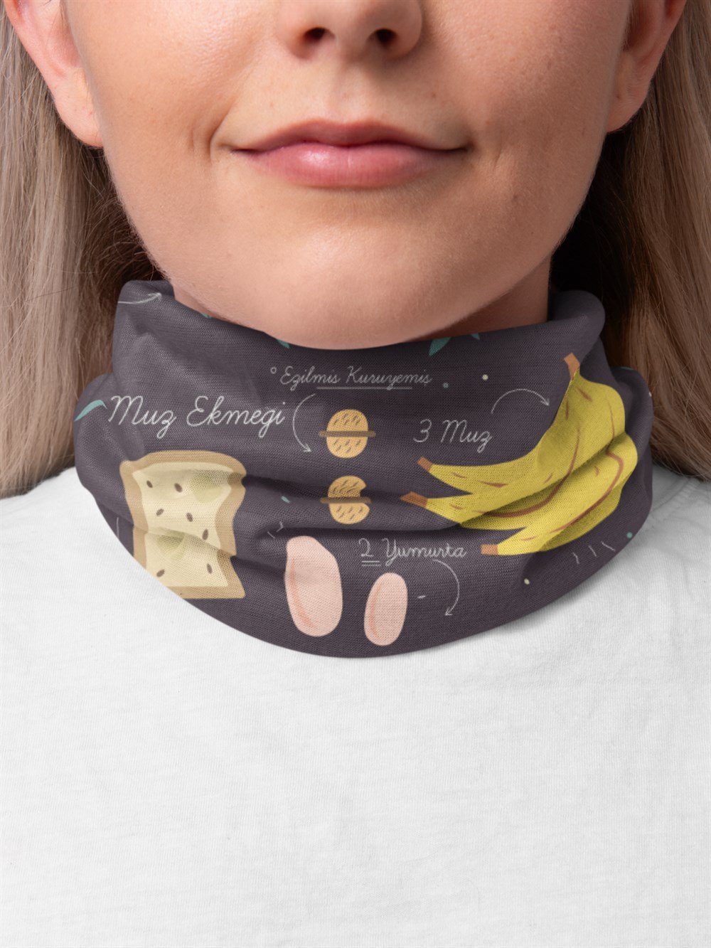 Mutfak Kadın Bandana Saç Bandı Toka Boyunluk