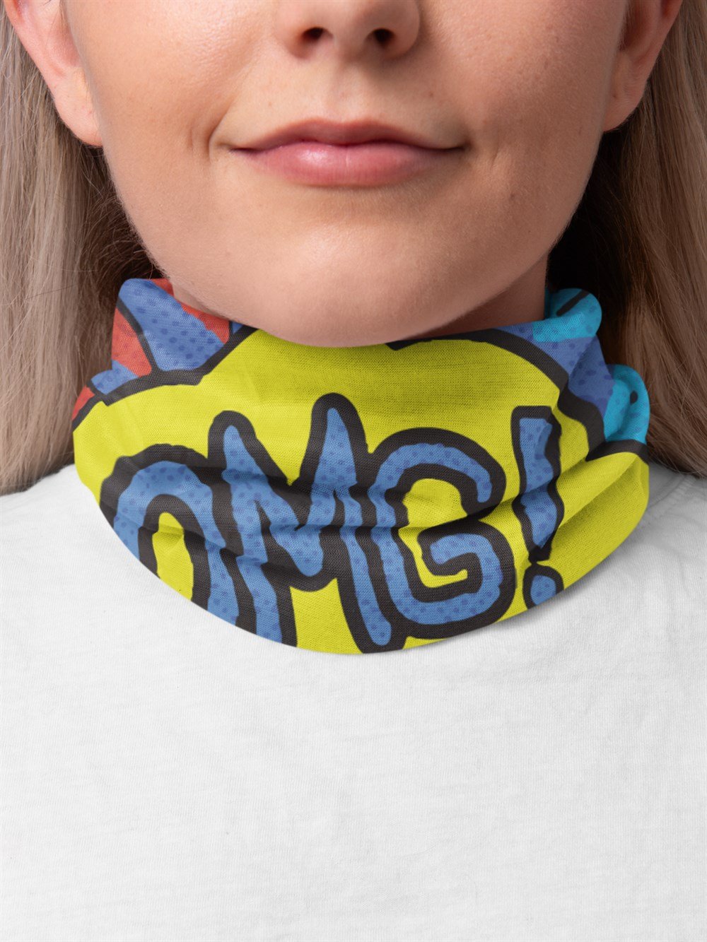 OMG Yazılı Kadın Bandana Saç Bandı Toka Boyunluk