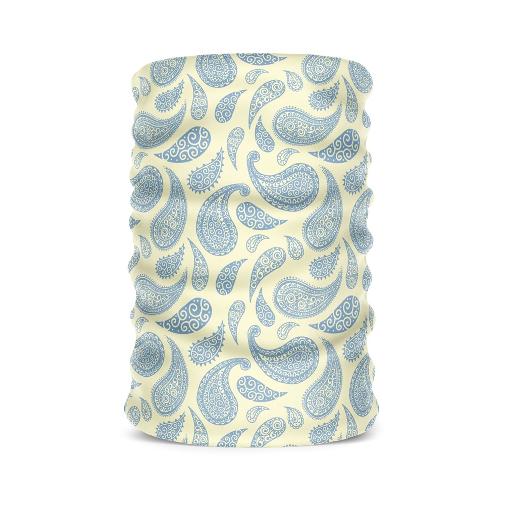 Paisley Mavi Kadın Bandana Saç Bandı Toka Boyunluk