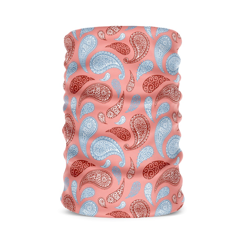 Paisley Pembe Kadın Bandana Saç Bandı Toka Boyunluk