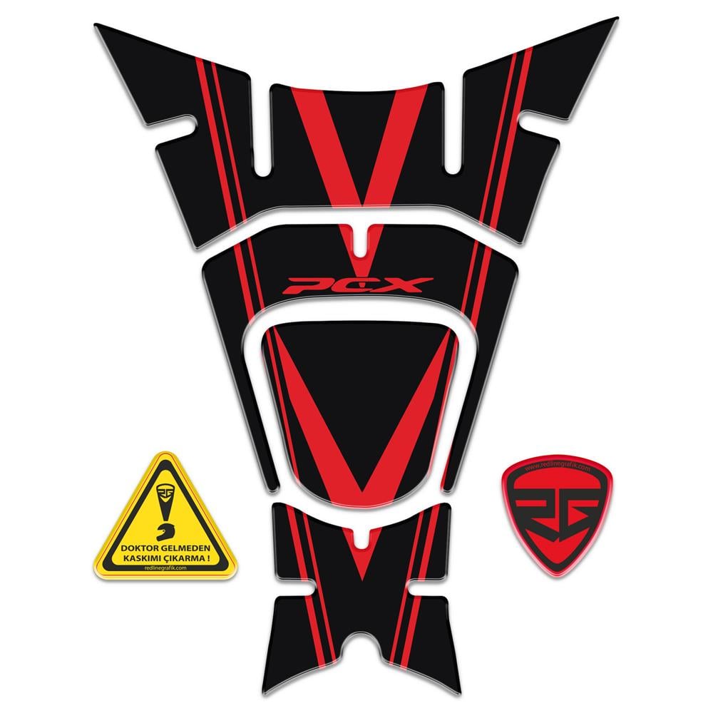 PCX 2018 VE ÜZERİ 4 PARÇA KIRMIZI SİYAH TANK PAD 1.KALİTE