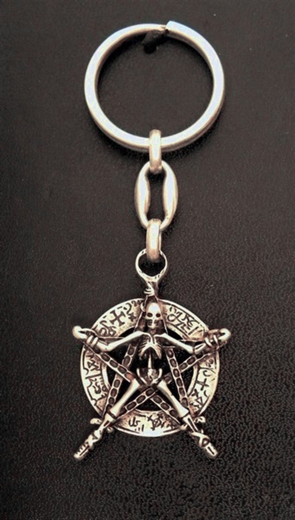 Pentagram Yıldız İskelet Adam Anahtarlık