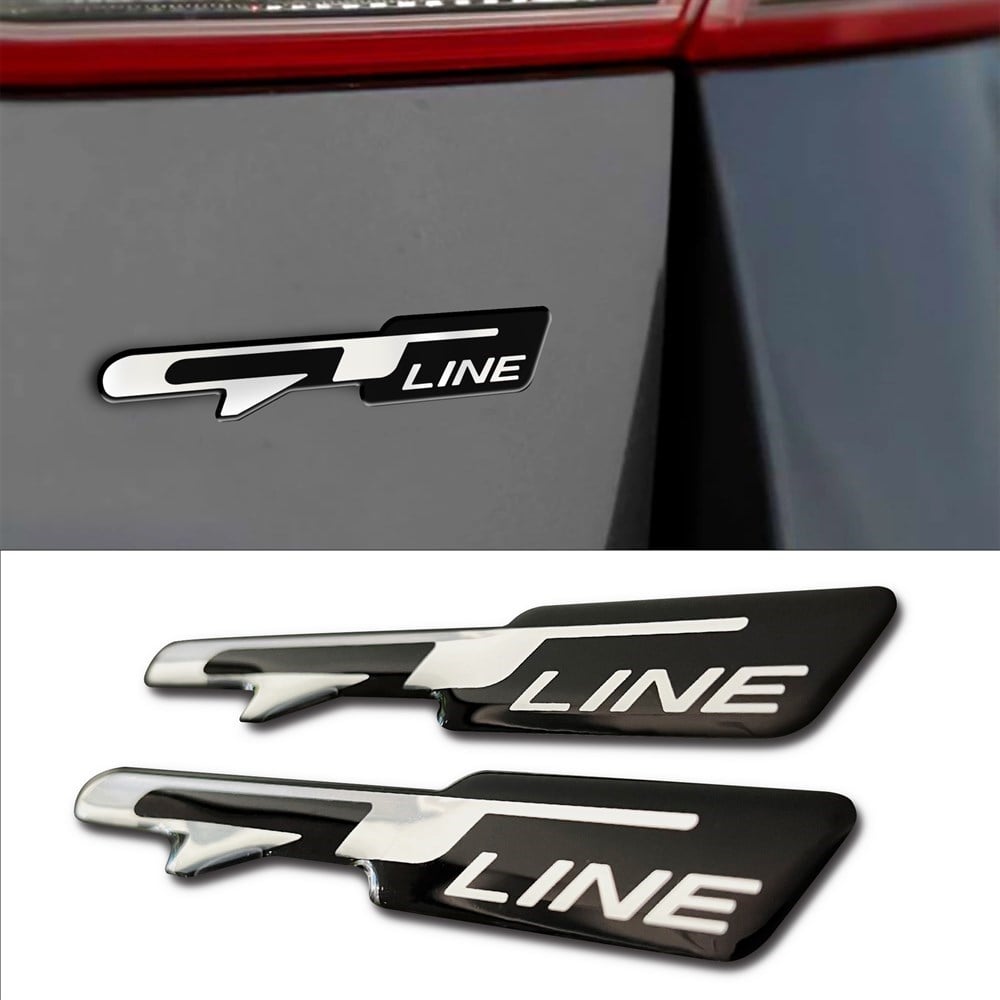 Peugeot Gt Line 2008 3D Gümüş Araç Kabartmalı Etiket Sticker