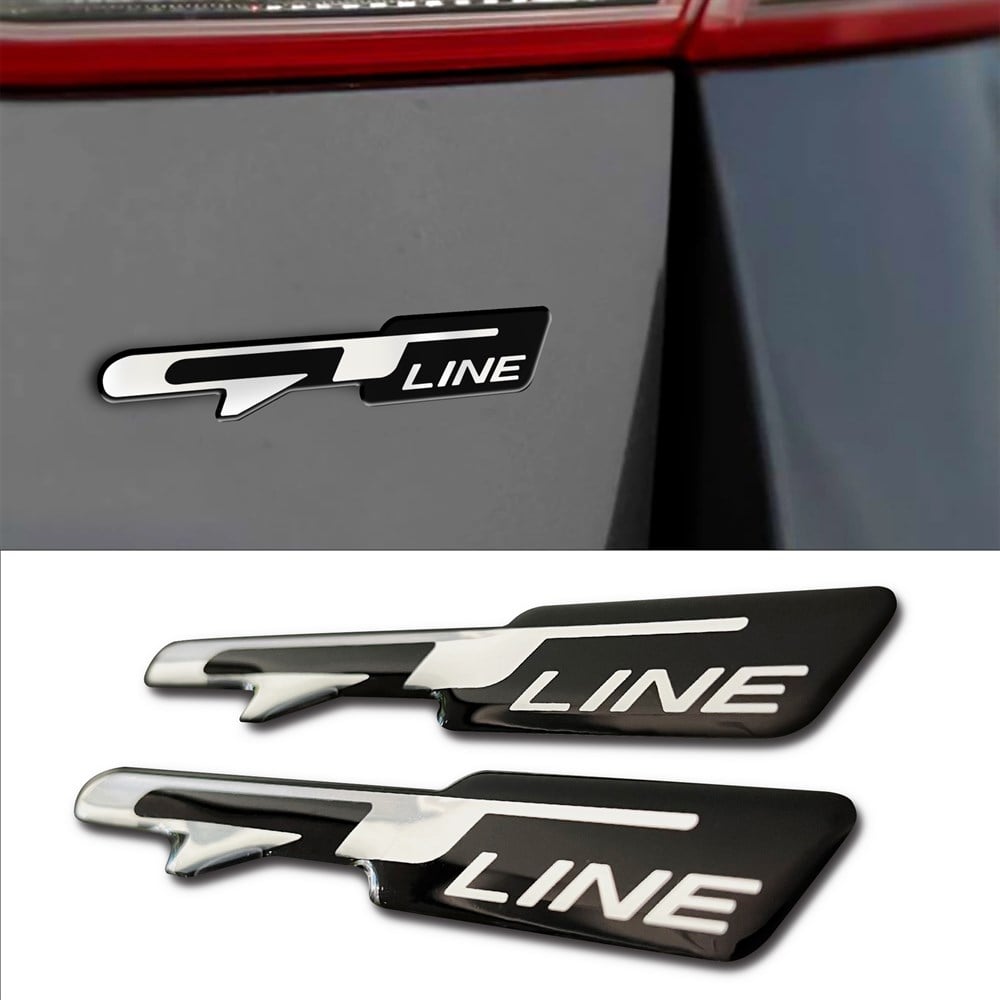 Peugeot Gt Line 2008 3D Gümüş Araç Kabartmalı Etiket Sticker