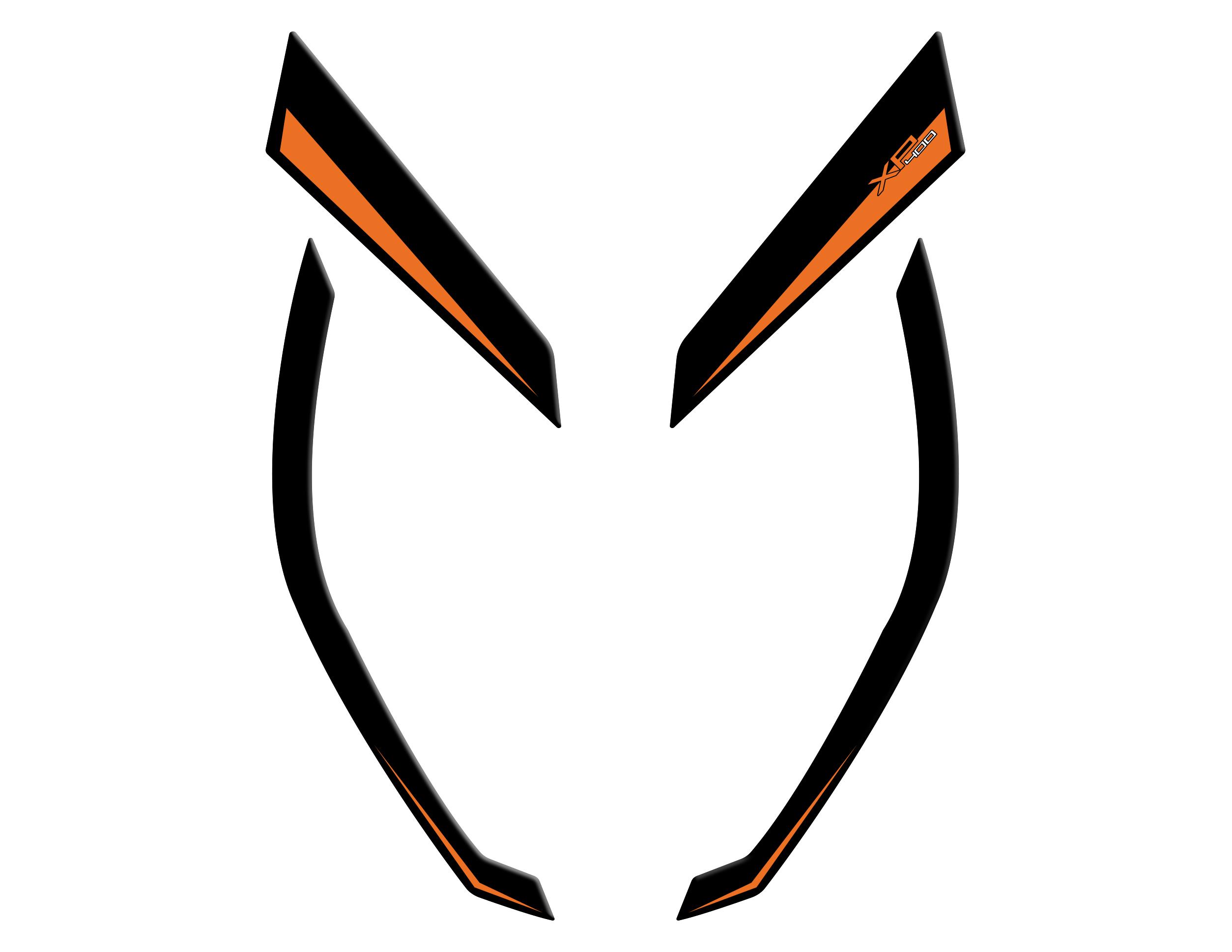 Peugeot XP-400 Uyumlu Far Pad Set Siyah Turuncu Redline Grafik