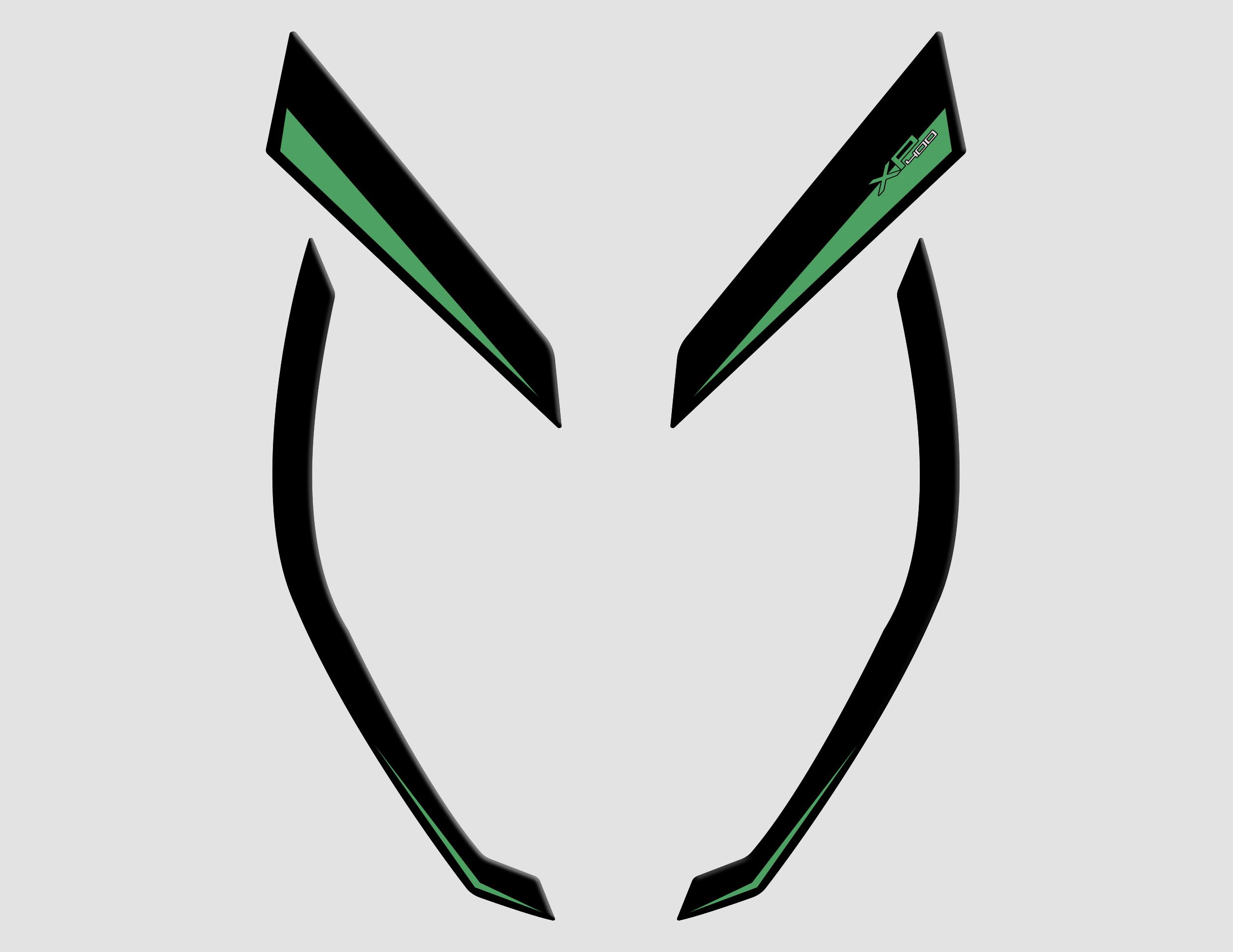 Peugeot XP-400 Uyumlu Far Pad Set Siyah Yeşil Redline Grafik