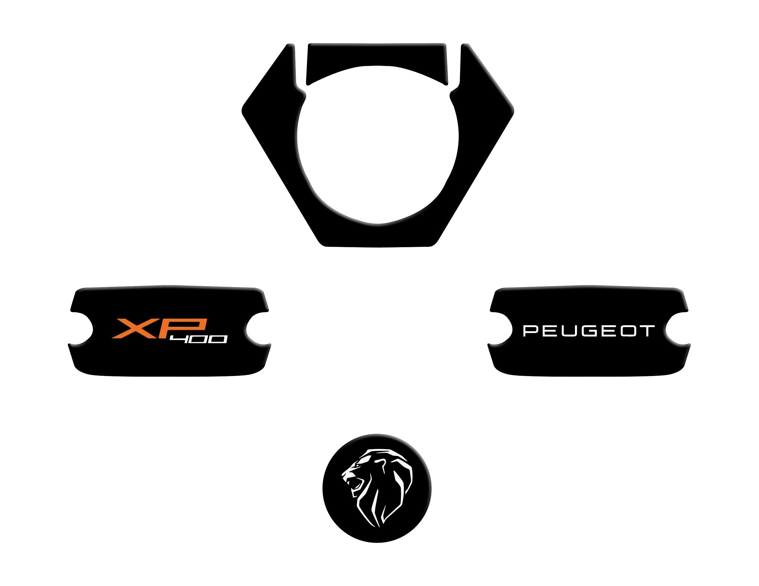 Peugeot XP-400 Uyumlu Hidrolik Kontak Koruyucu Pad Set Siyah Turuncu Redline Grafik