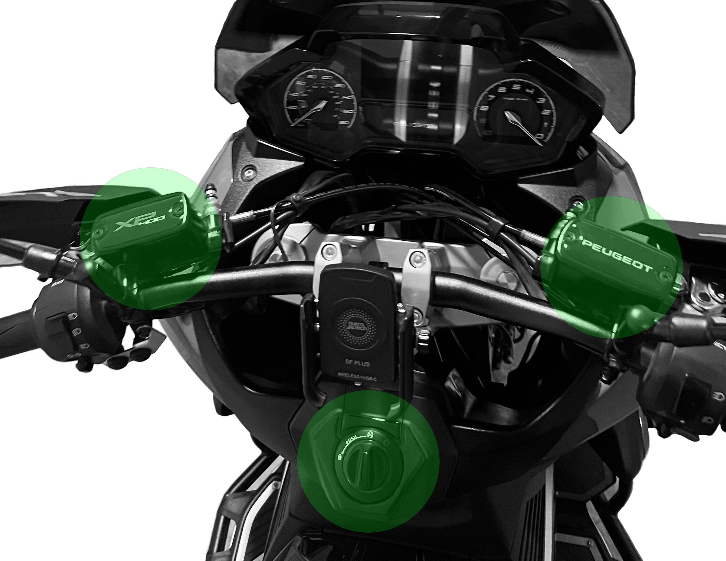 Peugeot XP-400 Uyumlu Hidrolik Kontak Koruyucu Pad Set Siyah Gri Redline Grafik