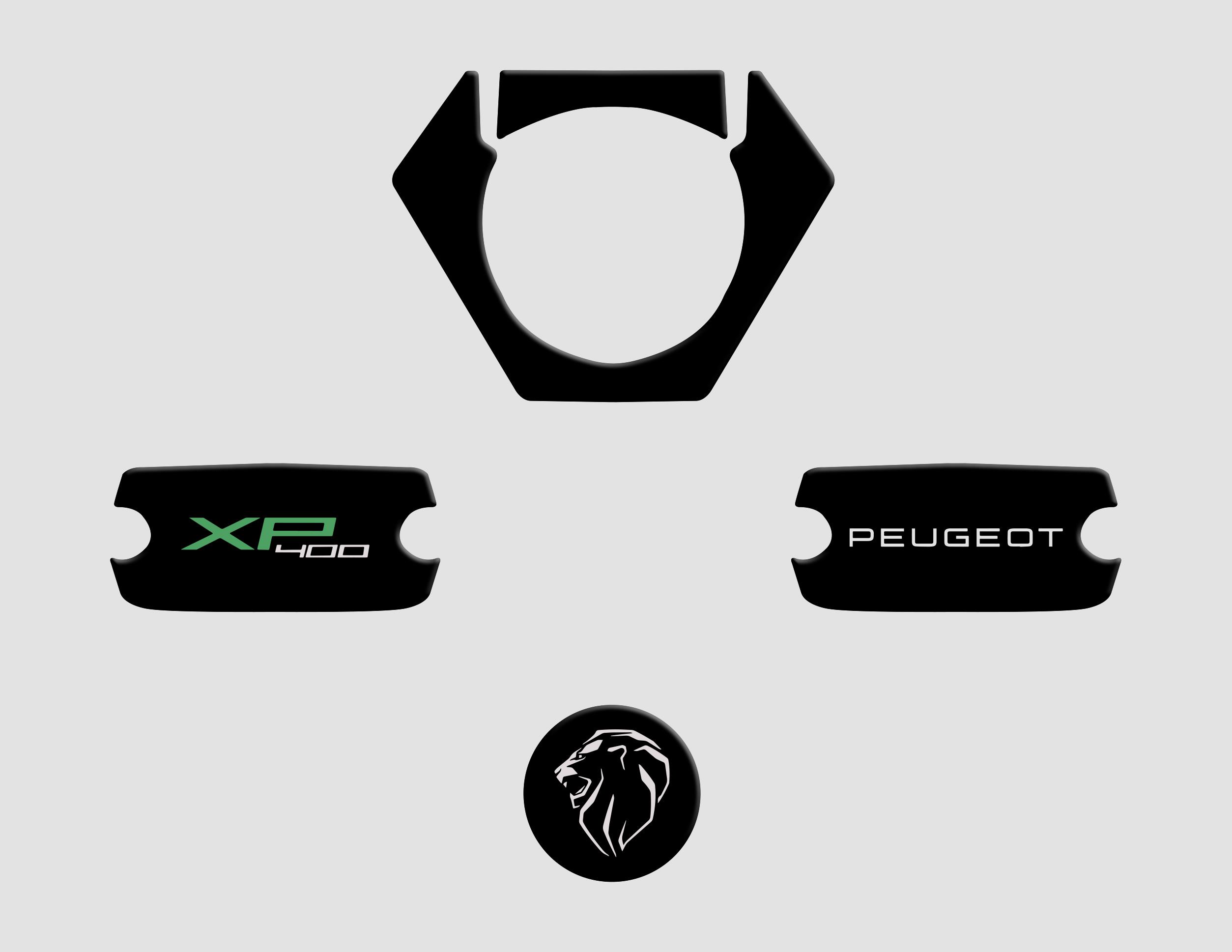 Peugeot XP-400 Uyumlu Hidrolik Kontak Koruyucu Pad Set Siyah Yeşil Redline Grafik