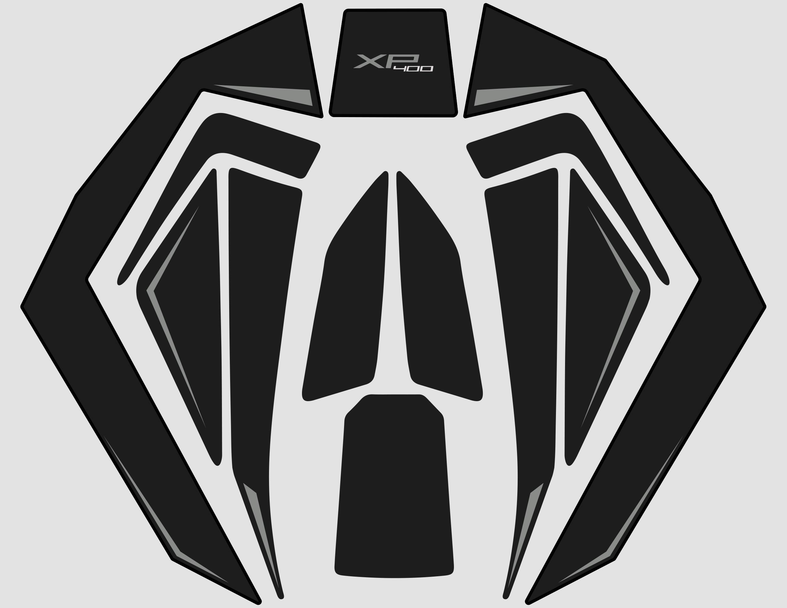 Peugeot XP-400 Uyumlu Tank Pad Set Siyah Beyaz Redline Grafik