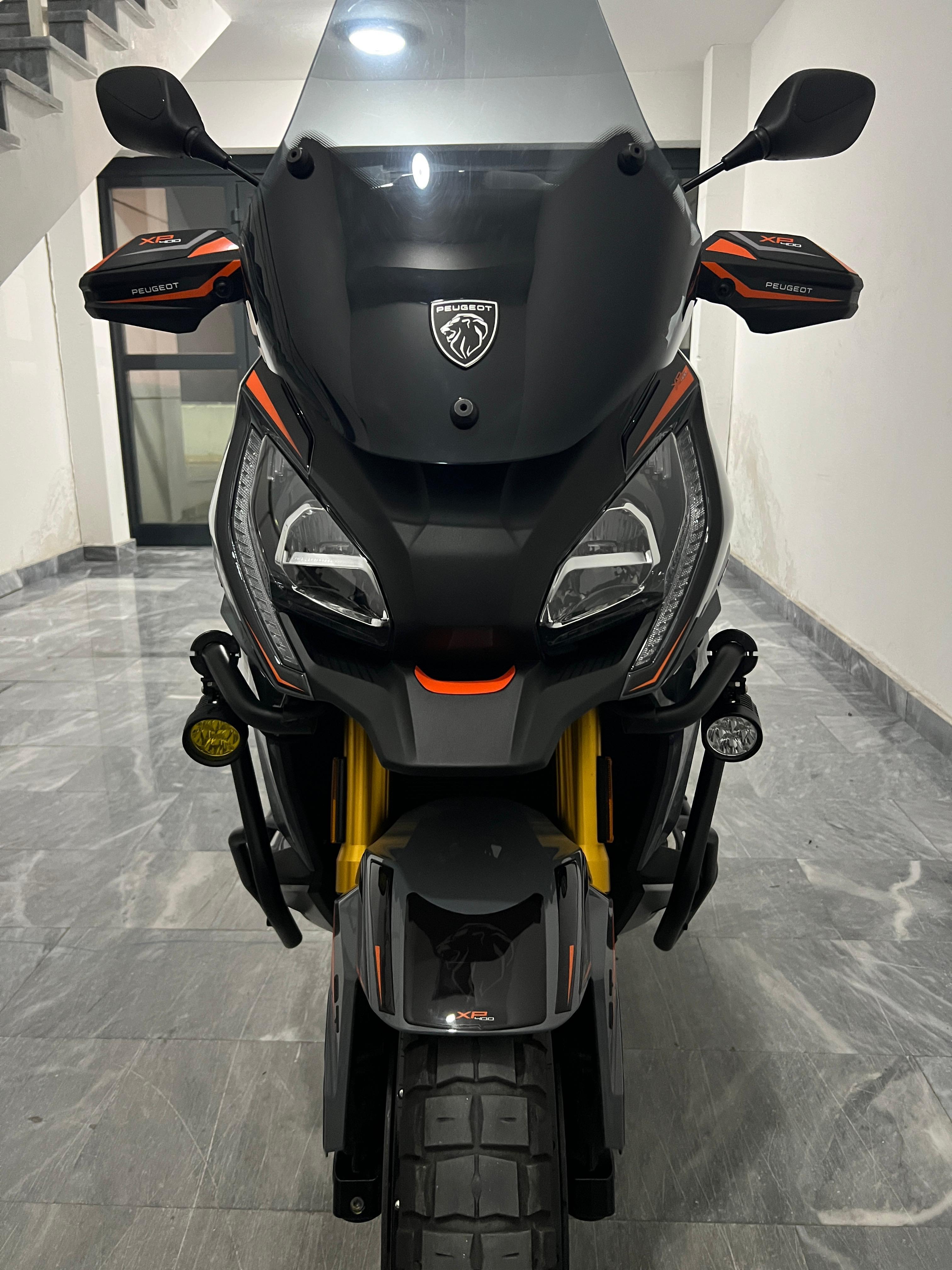 Peugeot XP-400 Uyumlu Tank Pad Set Siyah Turuncu Redline Grafik