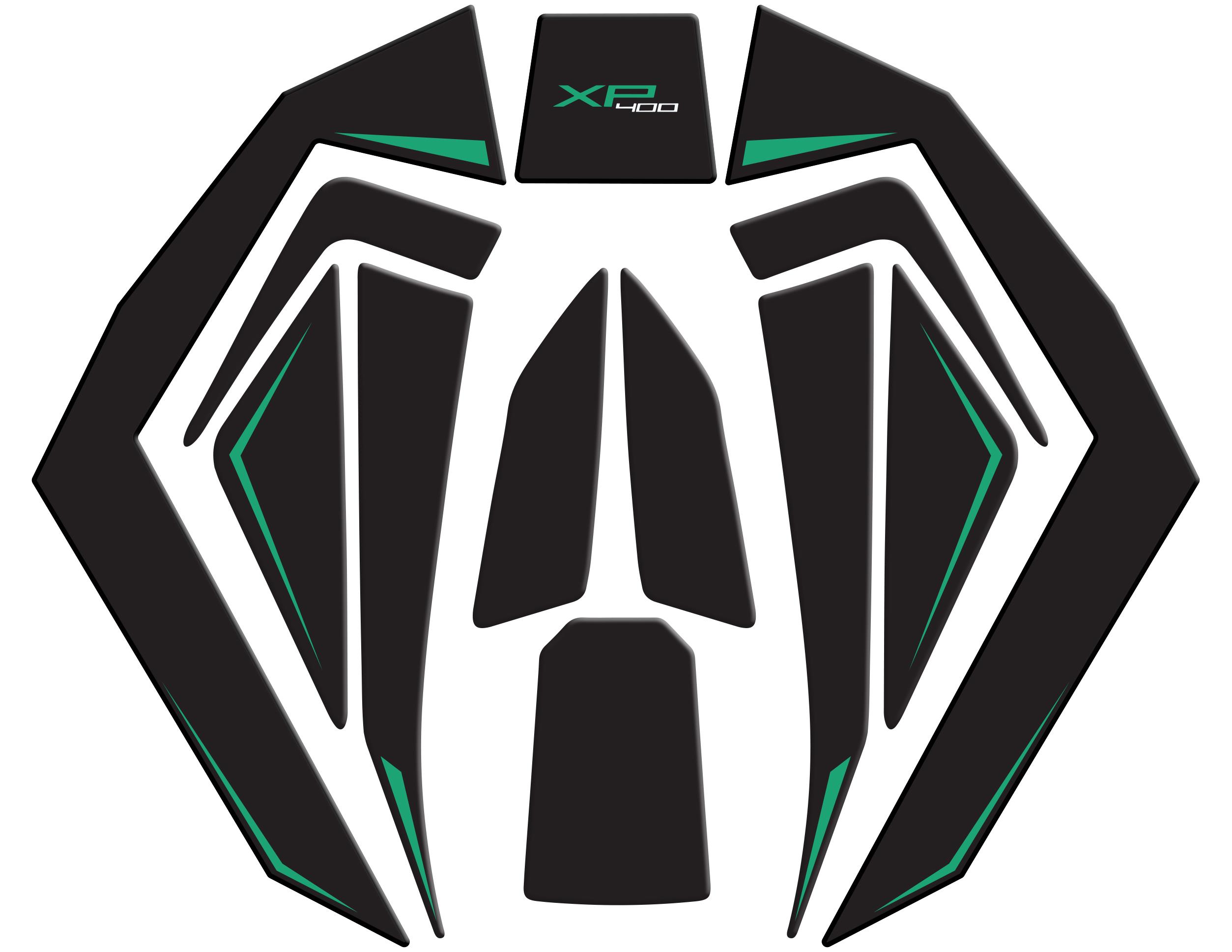 Peugeot XP-400 Uyumlu Tank Pad  Set Siyah Yeşil Redline Grafik
