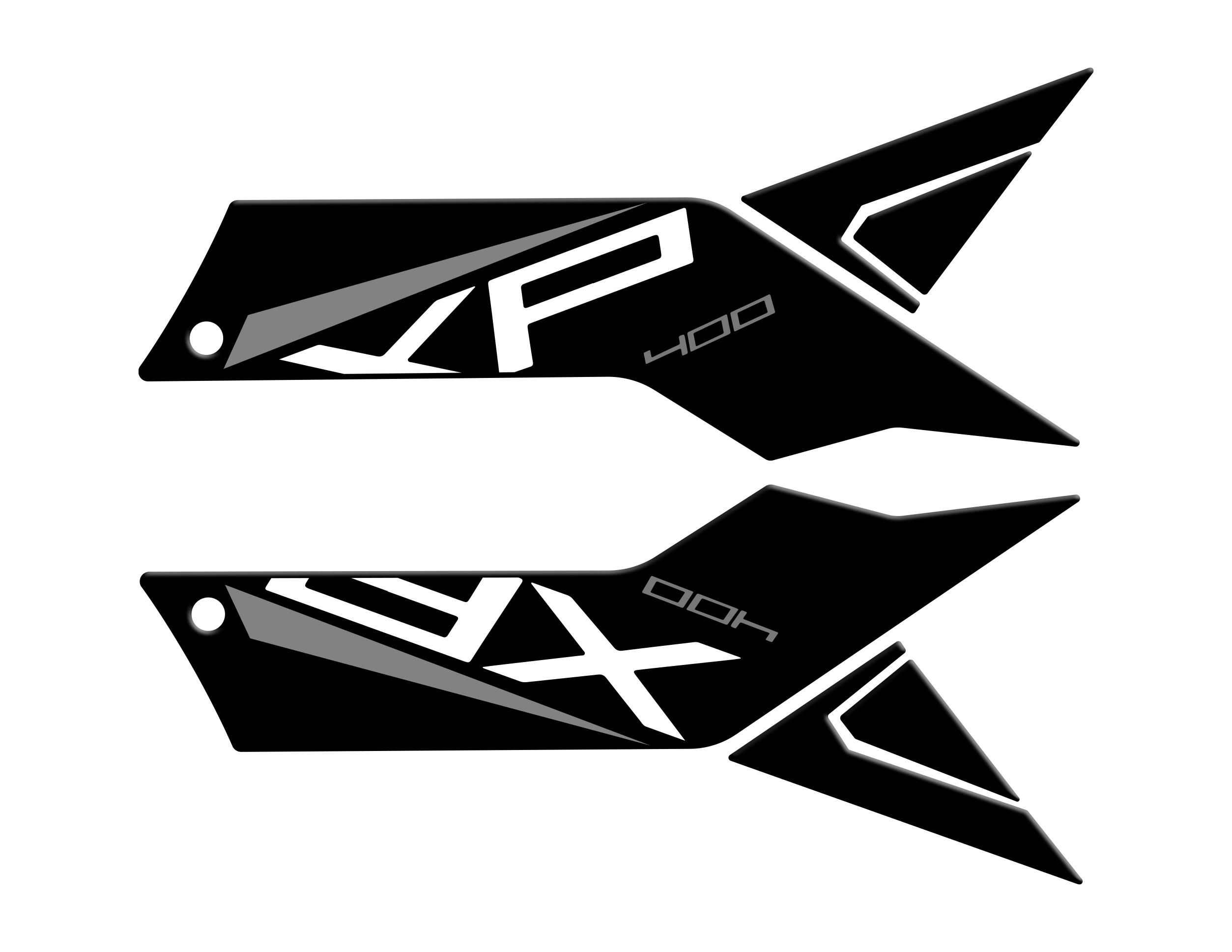 Peugeot XP-400 Uyumlu Yan Pad Set Siyah Gri Redline Grafik