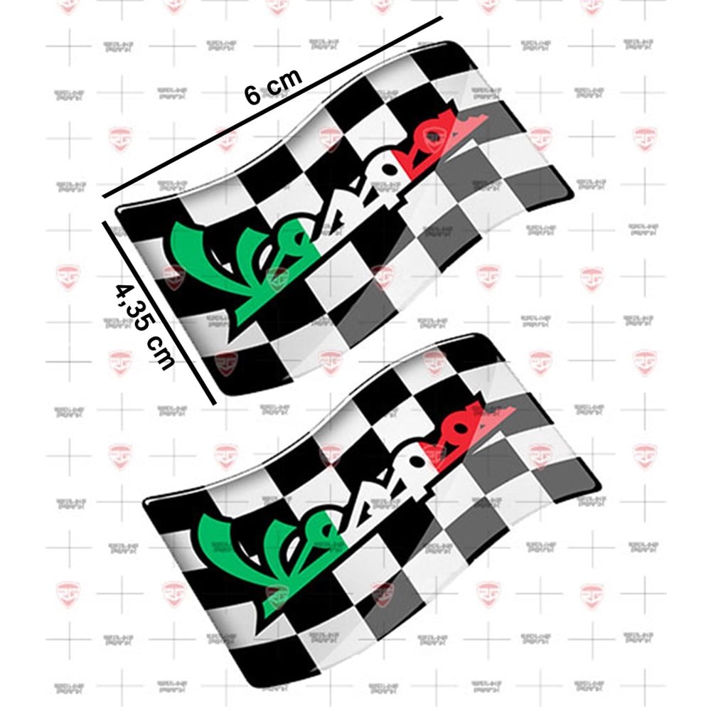 Piaggio Vespa LX GTS GTV Sprint S Primavera 50 125 150 200 250 300 300ie Damalı Bayrak 3D sticker
