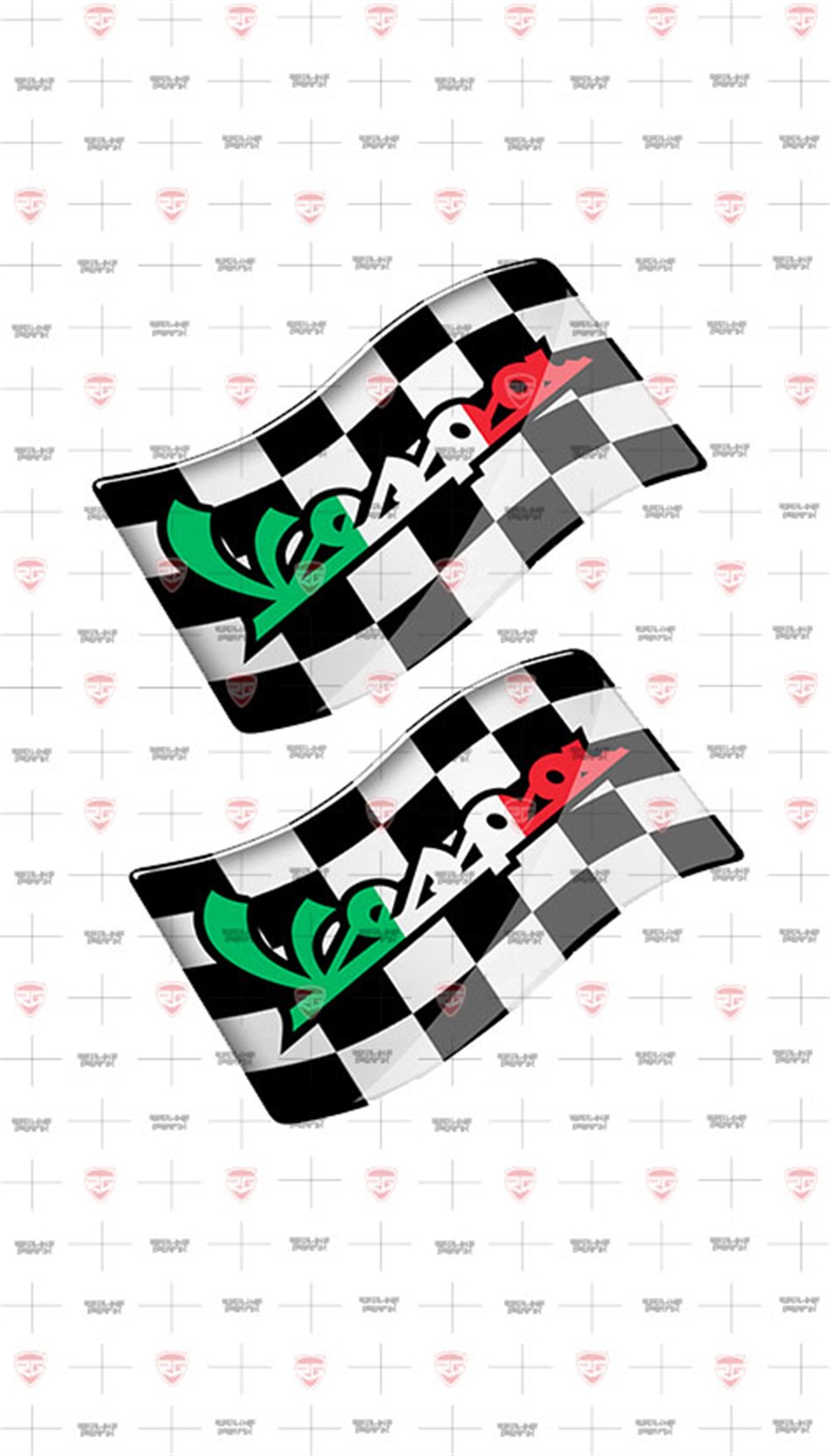 Piaggio Vespa LX GTS GTV Sprint S Primavera 50 125 150 200 250 300 300ie Damalı Bayrak 3D sticker