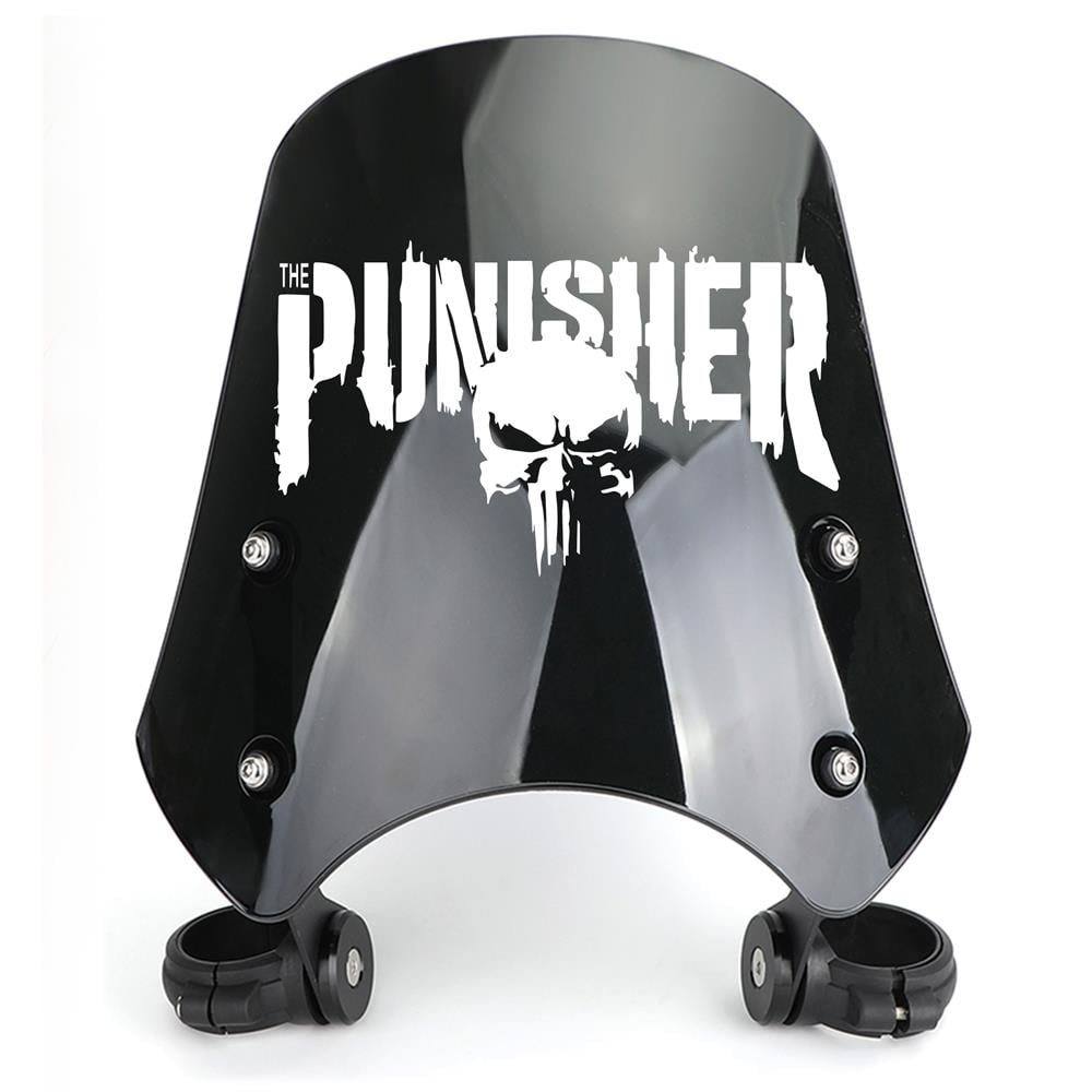 Punisher Ön Cam Sticker Motorsiklet Beyaz Sticker