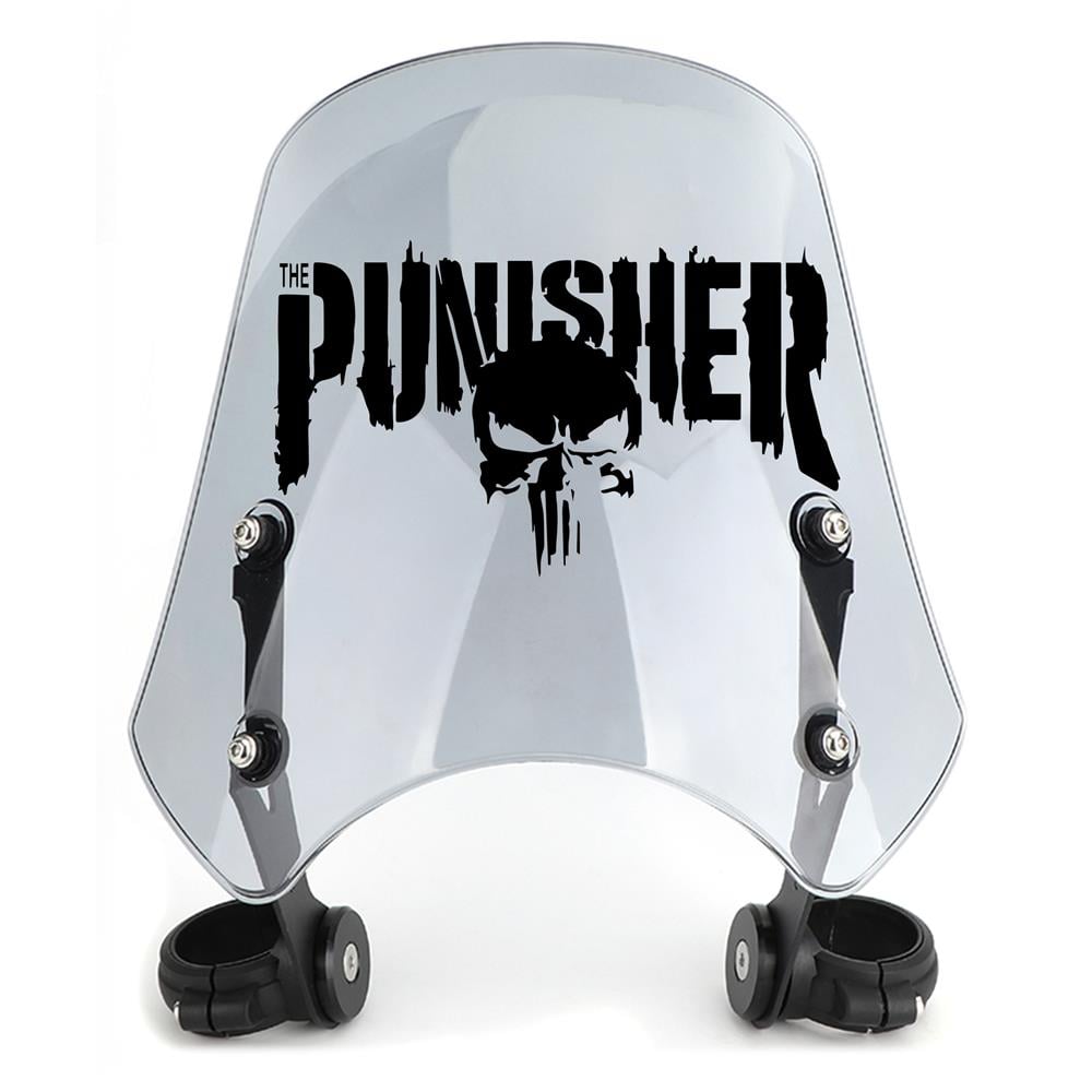 Punisher Ön Cam Sticker Motorsiklet Siyah Sticker
