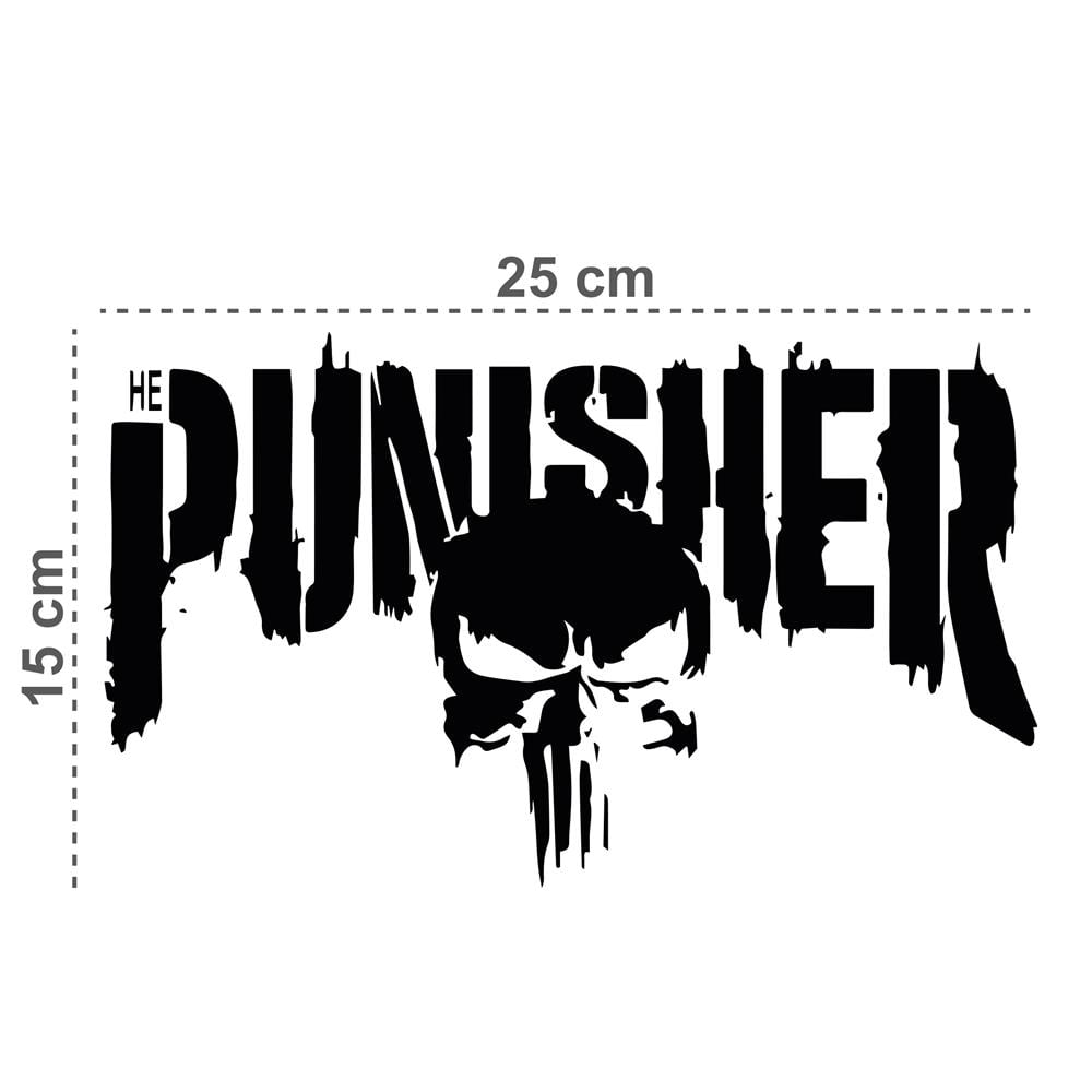 Punisher Ön Cam Sticker Motorsiklet Siyah Sticker
