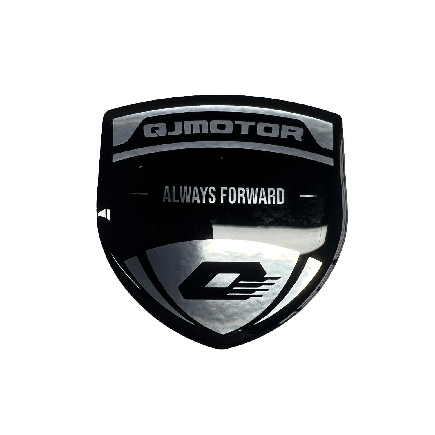 Qj Motor 3D Gümüş Arma Sticker Redlinegrafik