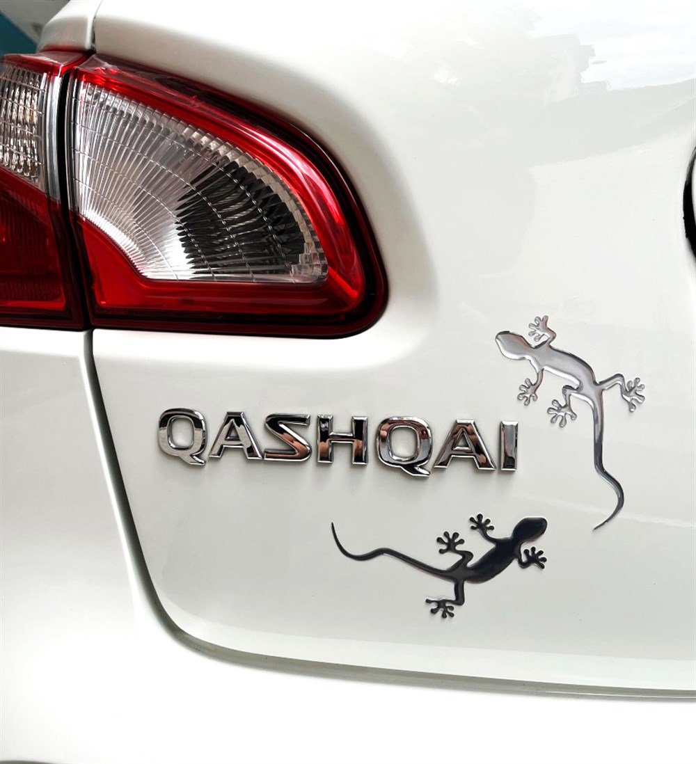 Quattro Gecko Kertenkele 2'li Sticker Seti Gümüş 