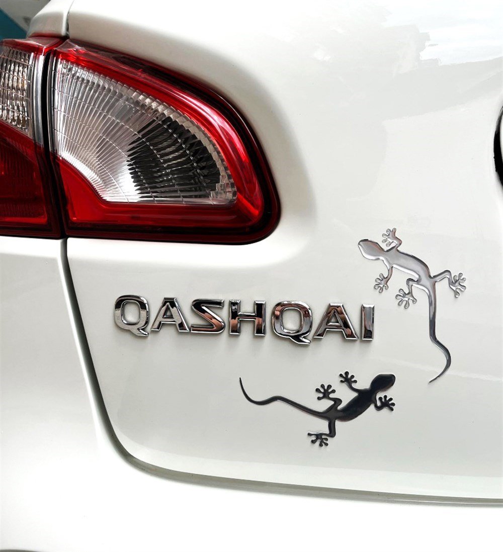 Quattro Gecko Kertenkele 2'li Sticker Seti Gümüş 