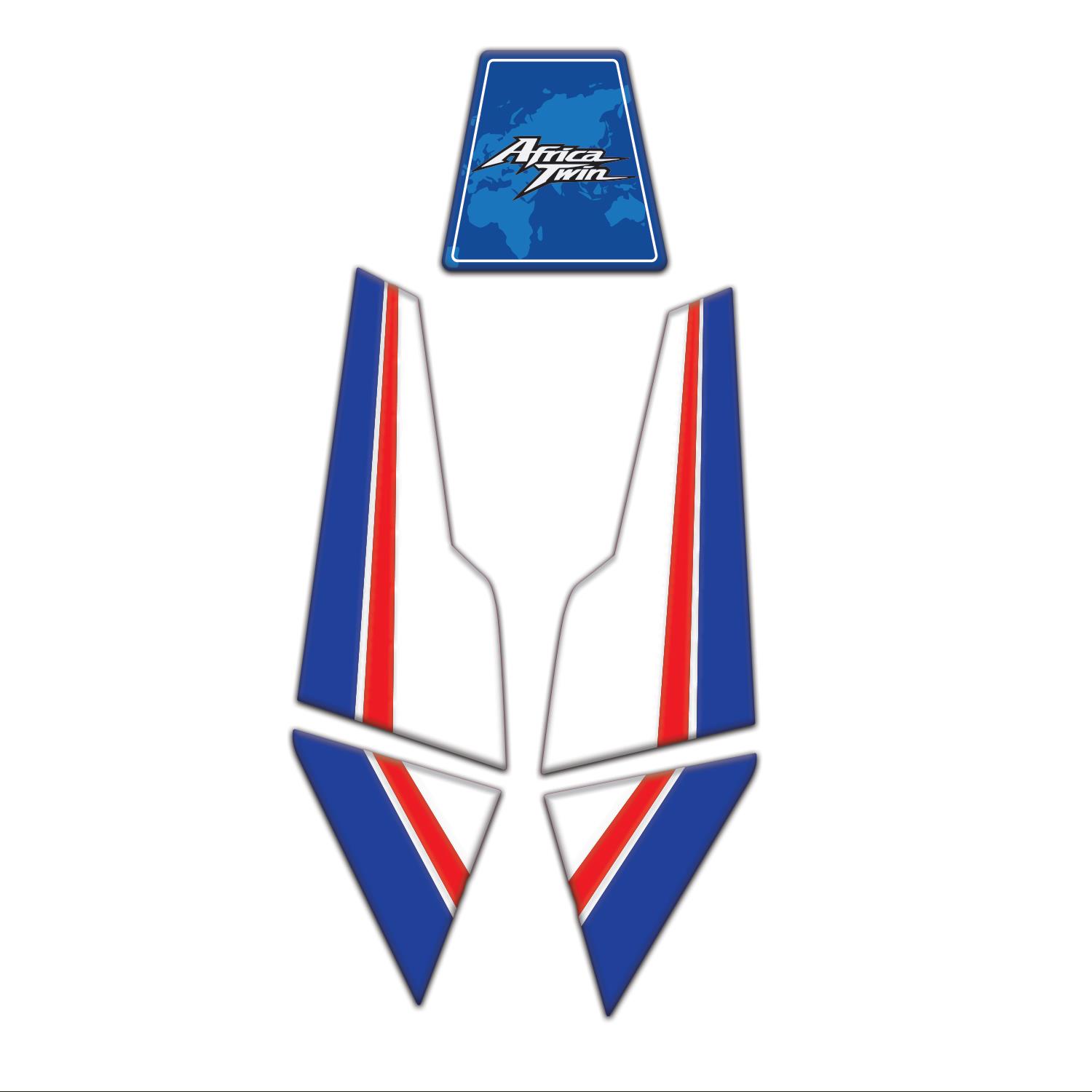 Redline Grafik Honda Africa Twin CRF1100L 2016 -2025 Uyumlu Kuyruk Koruma Pad Seti Mavi Beyaz