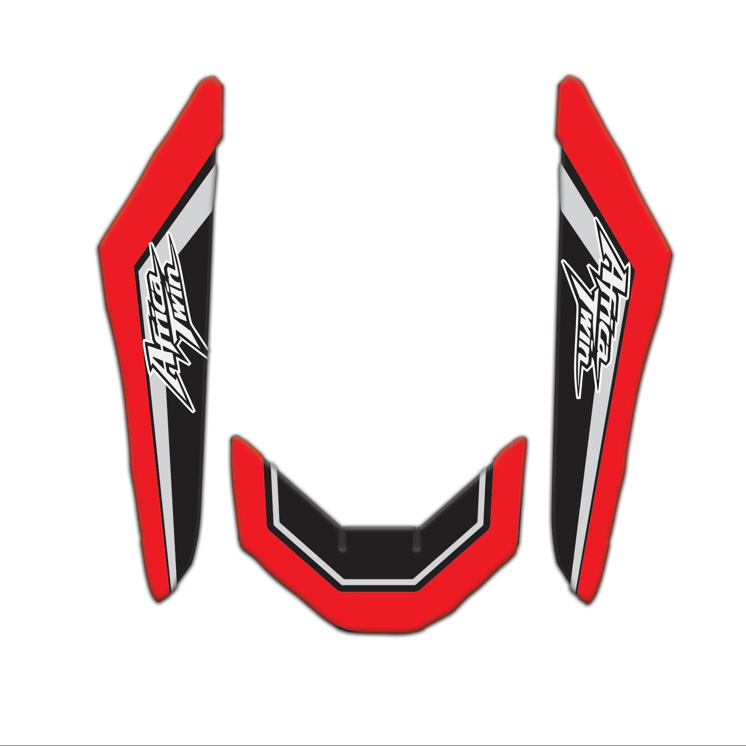 Redline Grafik Honda Africa Twin CRF1100L 2016 -2025 Uyumlu Çamurluk Pad Seti Siyah Kırmızı