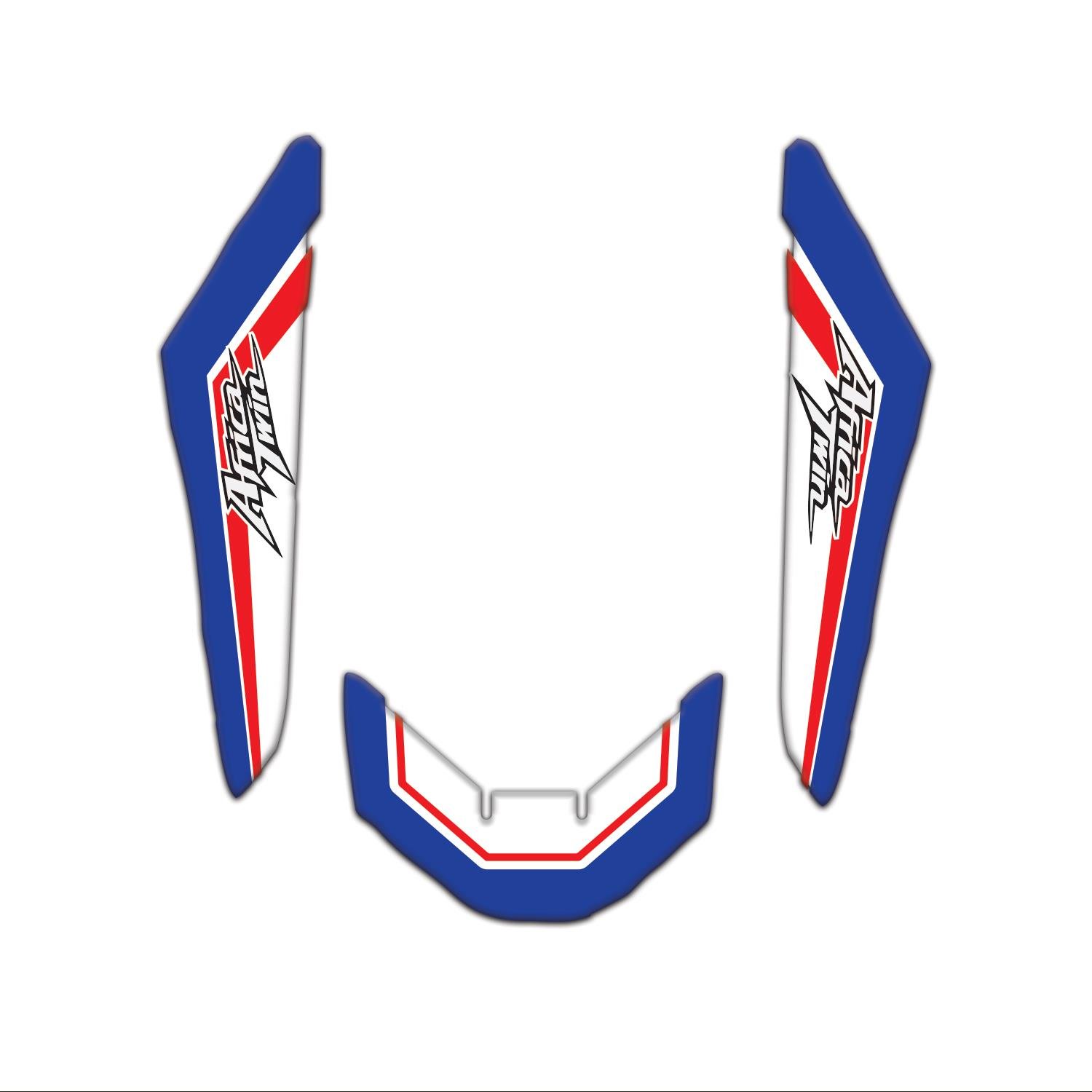 Redline Grafik Honda Africa Twin CRF1100L 2016 -2025 Uyumlu Çamurluk Pad Seti Mavi Beyaz