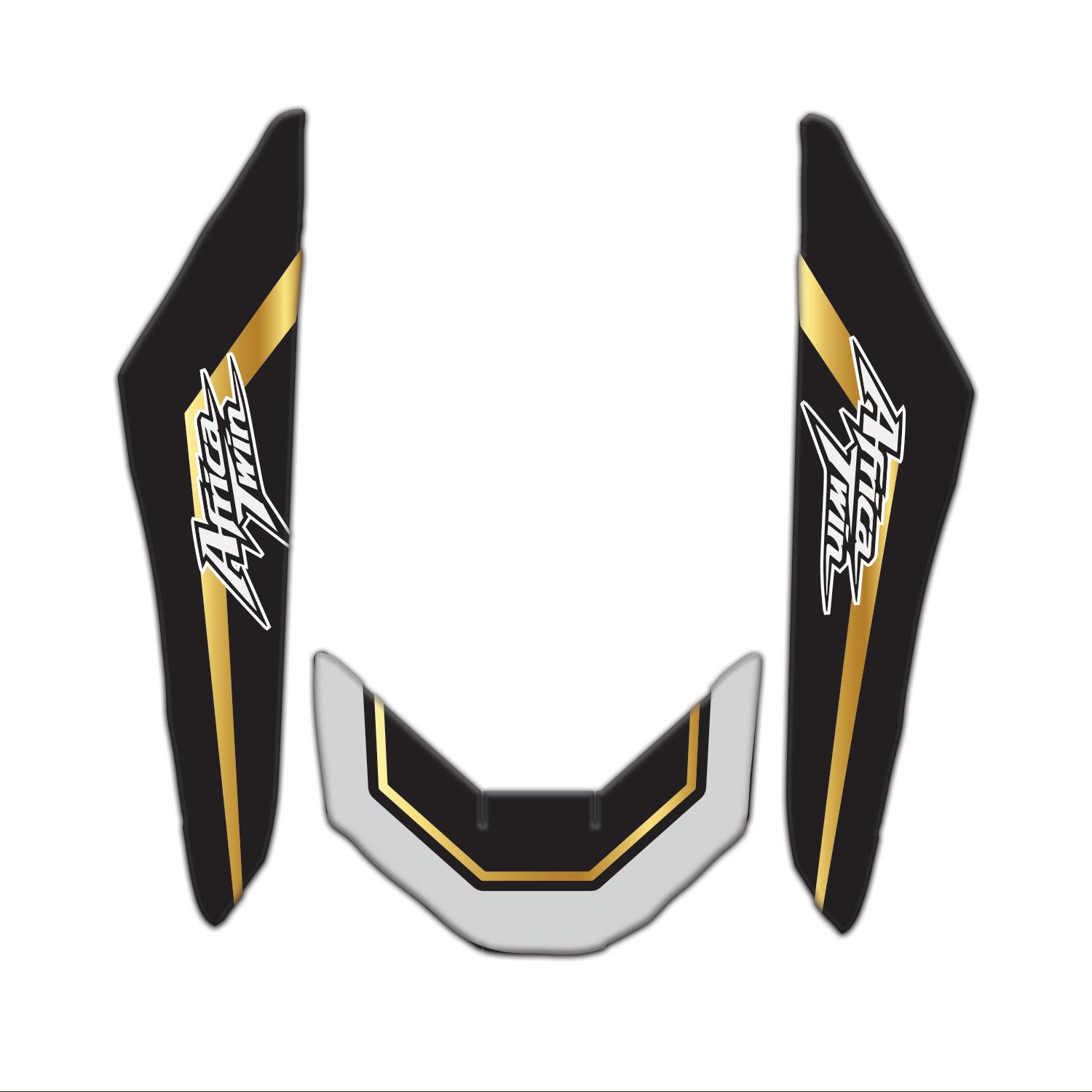 Redline Grafik Honda Africa Twin CRF1100L 2016 -2025 Uyumlu Çamurluk Pad Seti Siyah Gold Beyaz