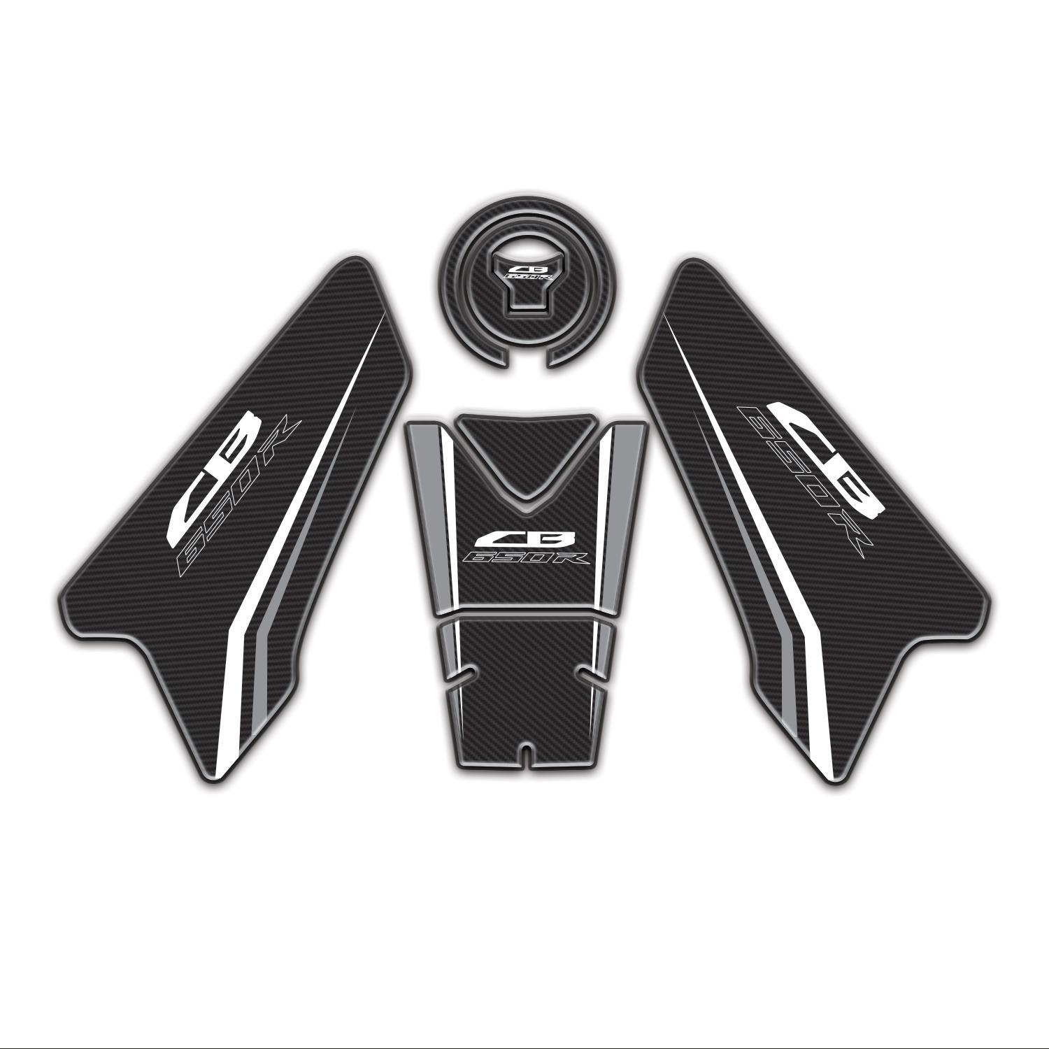 Redline Grafik Honda CB 650R 2019-2023 Uyumlu Tank Pad Seti Karbon