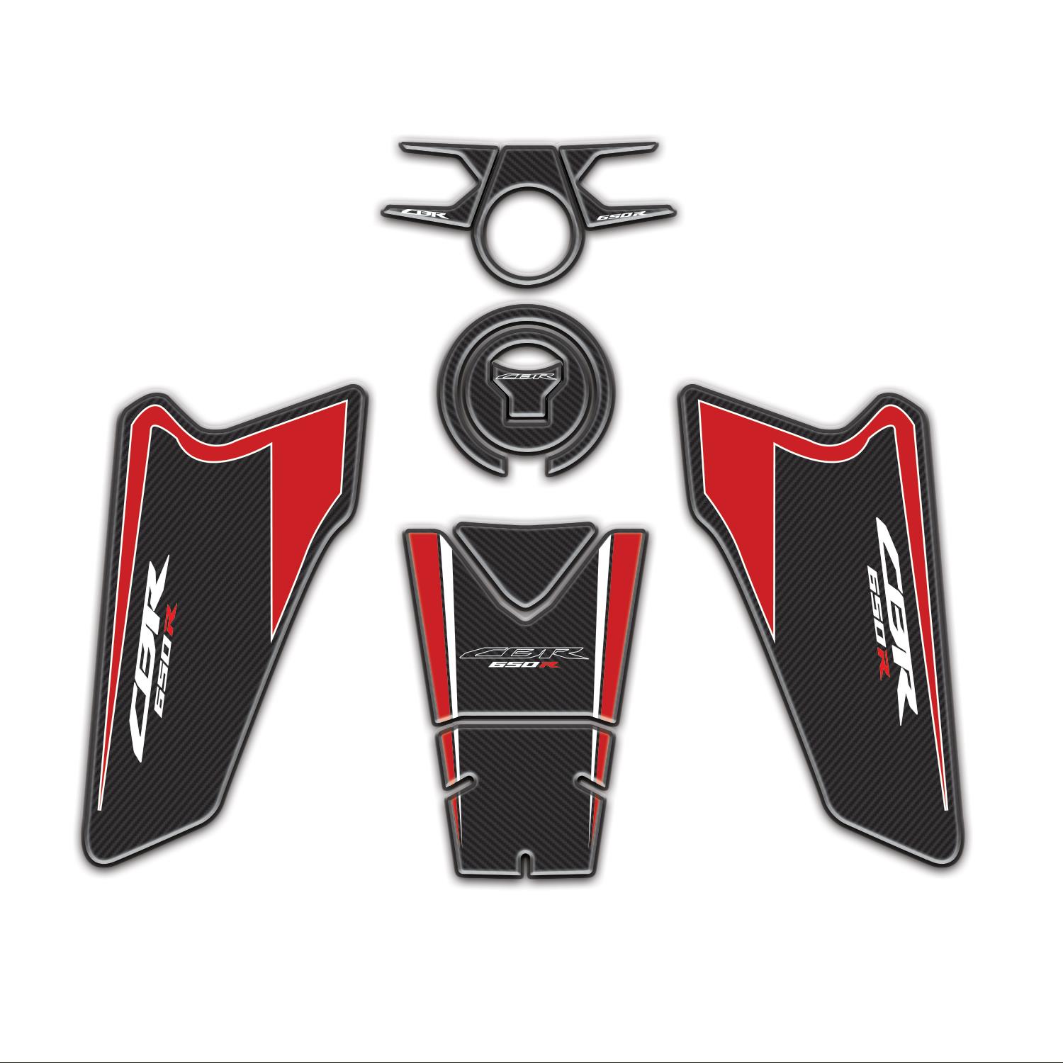 Redline Grafik Honda CBR650R 2019-2023 Uyumlu Tank Pad Seti Siyah