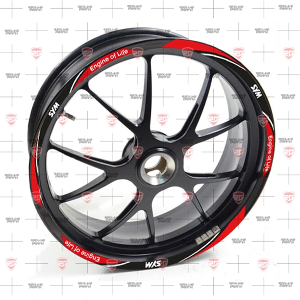 Redline Grafik SYM Reflektif Kırmızı Jant Şeridi