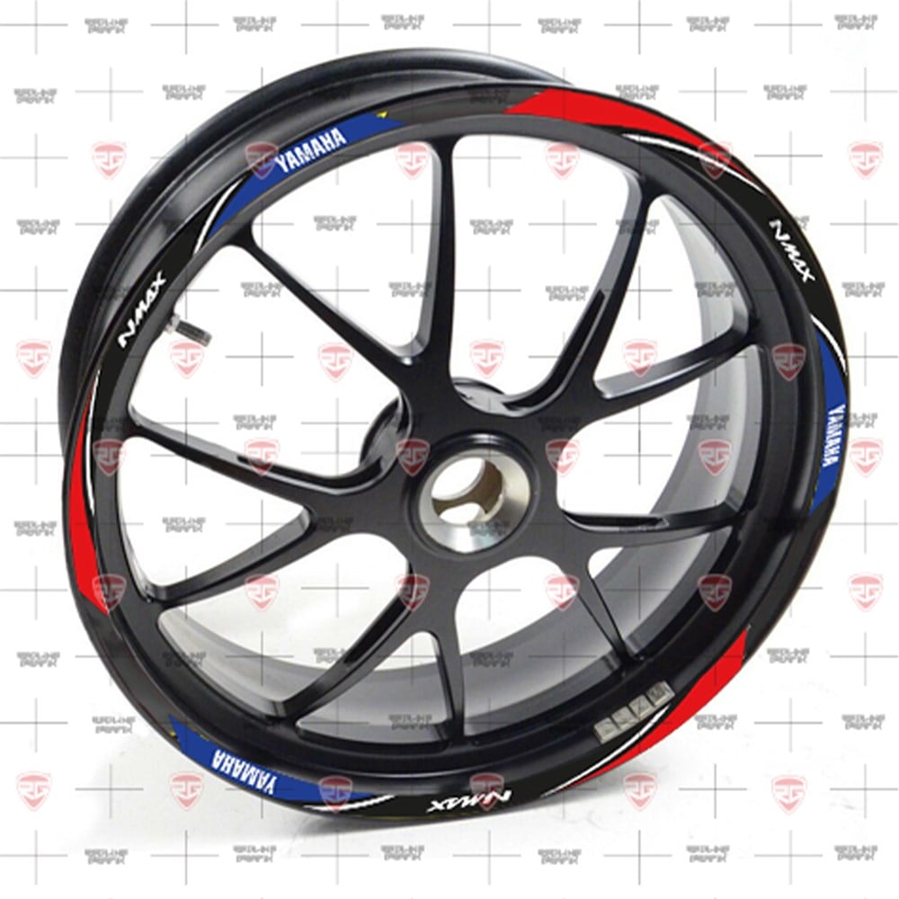 Redline Grafik Yamaha NMax Reflektif Kırmızı Mavi Jant Şeridi