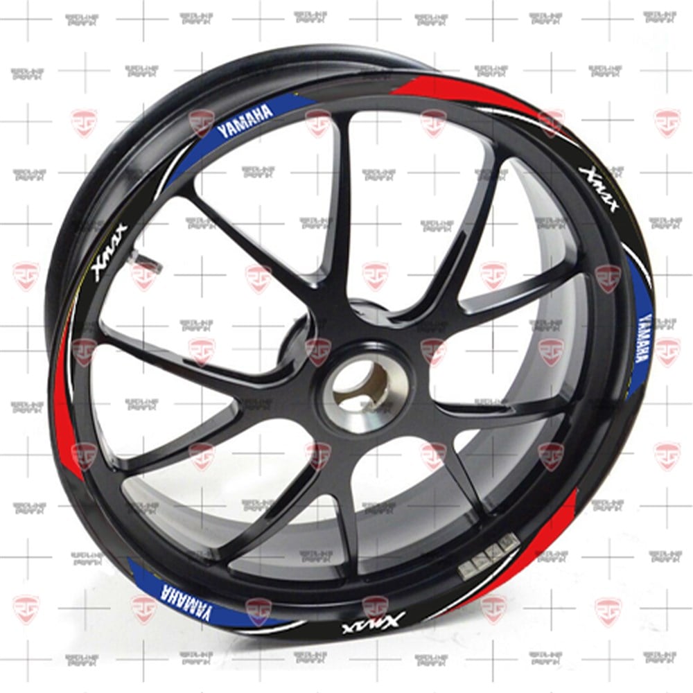 Redline Grafik Yamaha XMax Reflektif Kırmızı Mavi Jant Şeridi