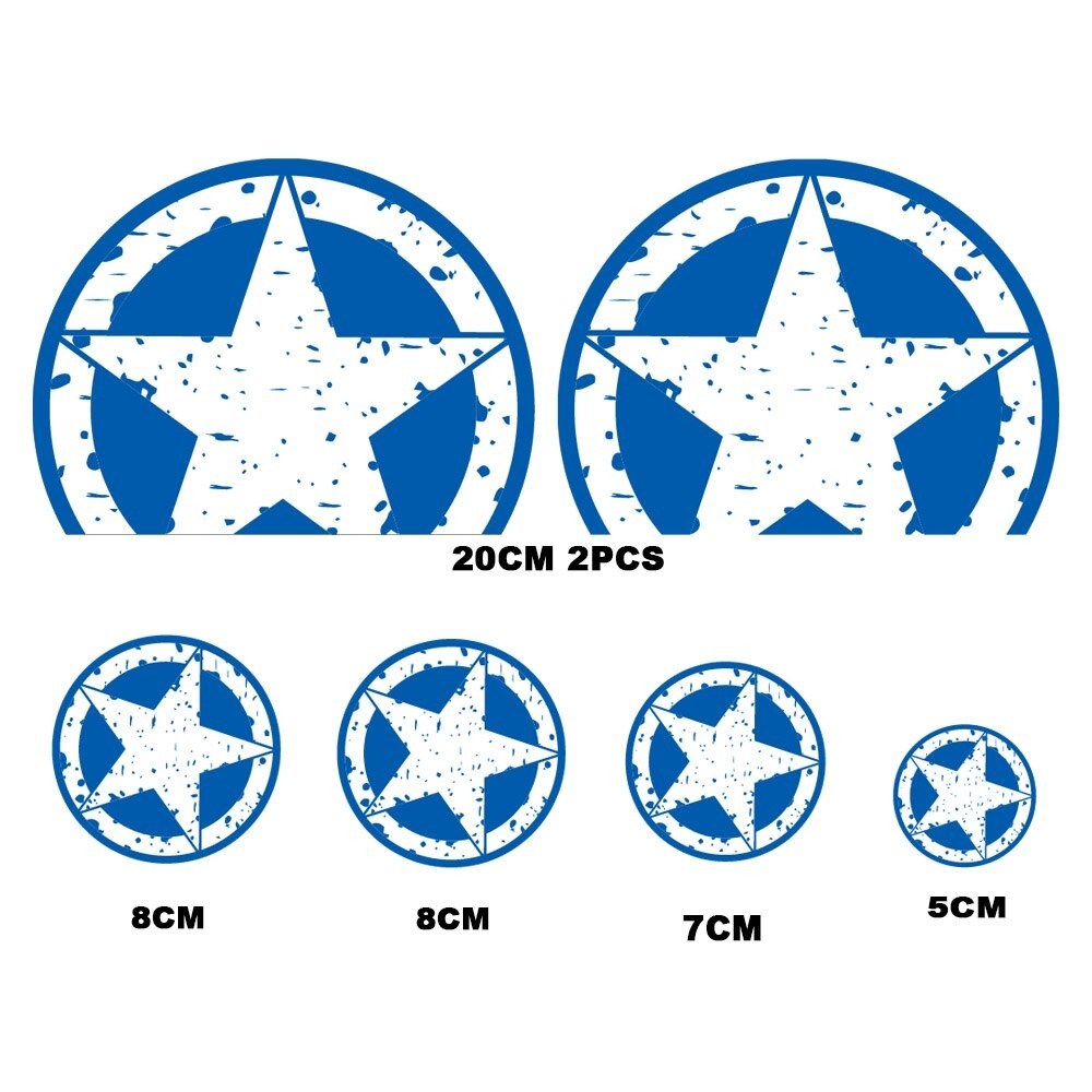 Reflektif Açık Gri ve Mavi  ARMY YILDIZ STİCKER SETİ 