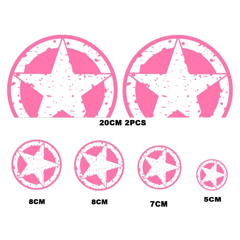 Reflektif Pembe Beyaz ARMY YILDIZ STİCKER SETİ 