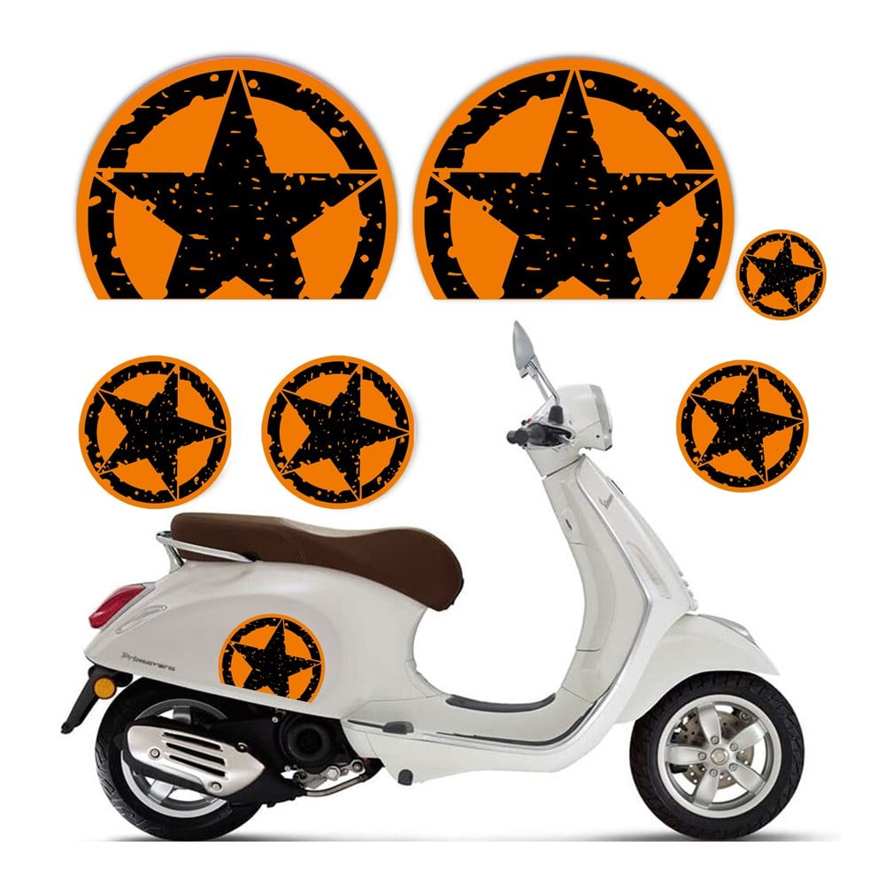 Reflektif Turuncu SİYAH ARMY YILDIZ STİCKER SETİ 