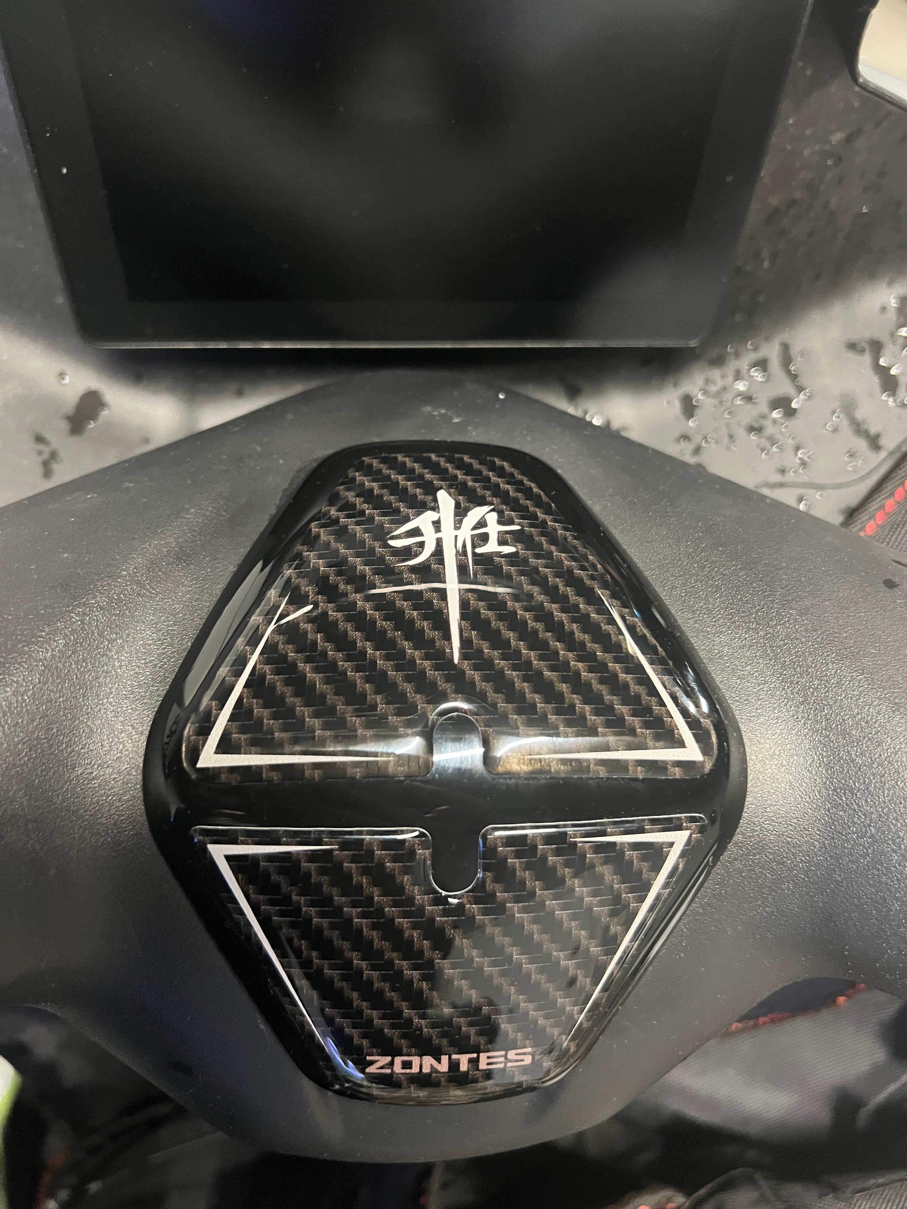 Rks RZ250S Zontes 2023-2024 Uyumlu Kafa Grenaj Gidon Pad Karbon Beyaz Redline Grafik